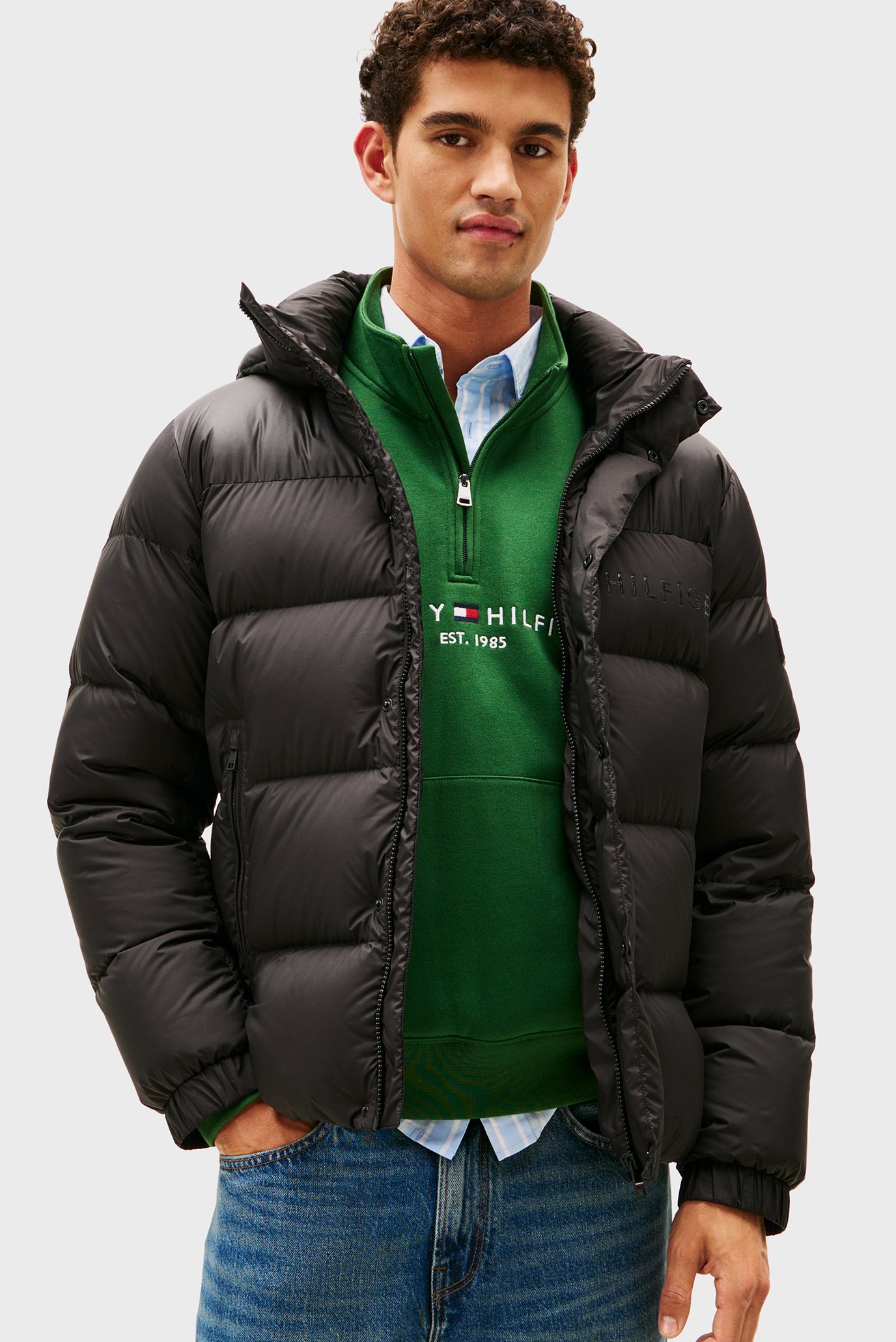 Мужская черная куртка HOODED Черный S Tommy Hilfiger MW0MW40613 Мужская черная куртка HOODED Черный S Tommy Hilfiger MW0MW40613