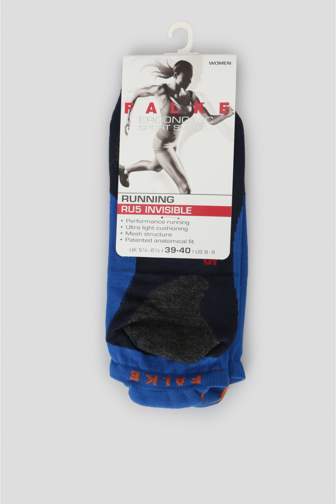 Жіночі сині шкарпетки для бігу RU5 INVISIBLE 1