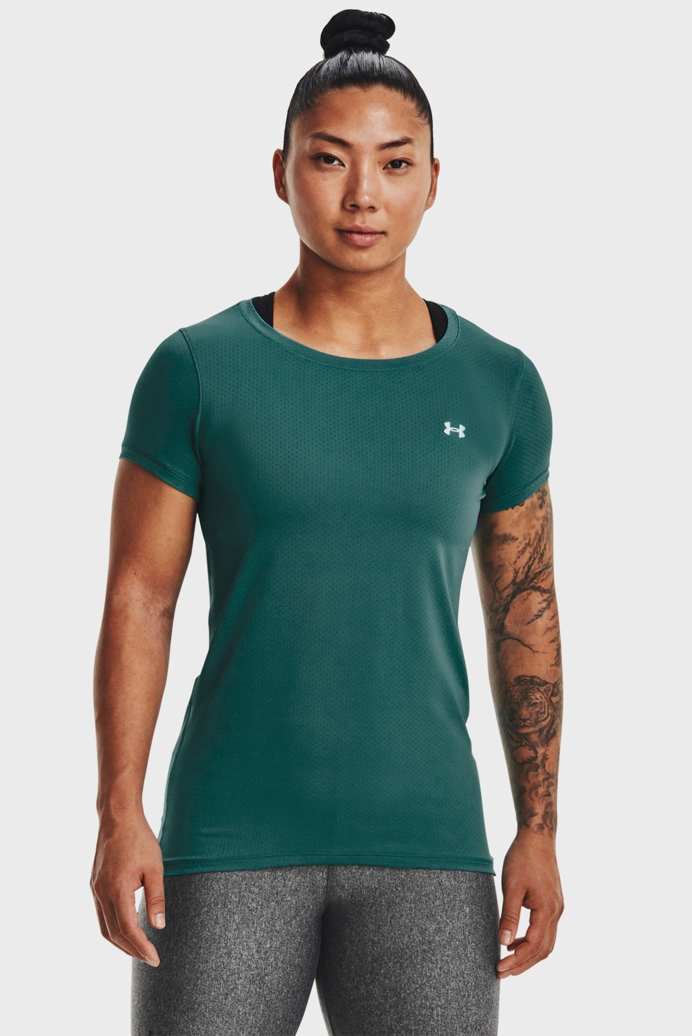 Жіноча зелена футболка UA HG Armour SS 1