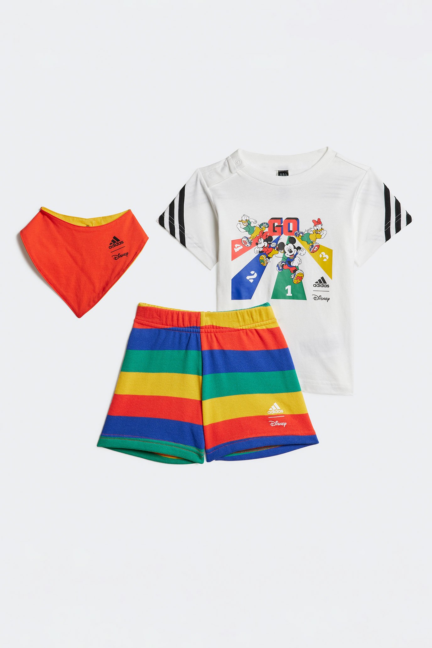 Дитячий комплект одягу (нагрудник, футболка, шорти) adidas x Disney Mickey Mouse 1