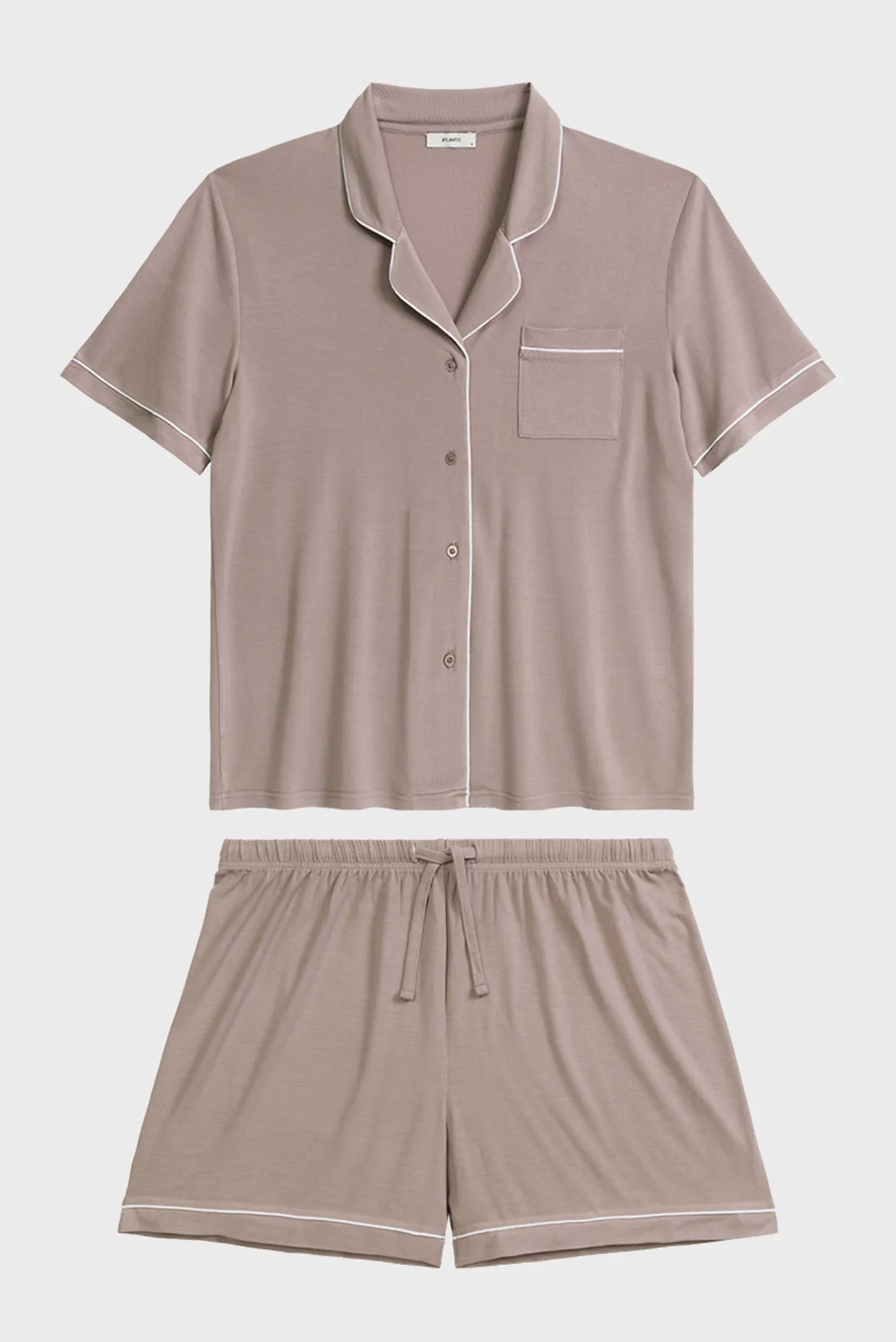 Жіноча бежева піжама (сорочка, шорти) 6