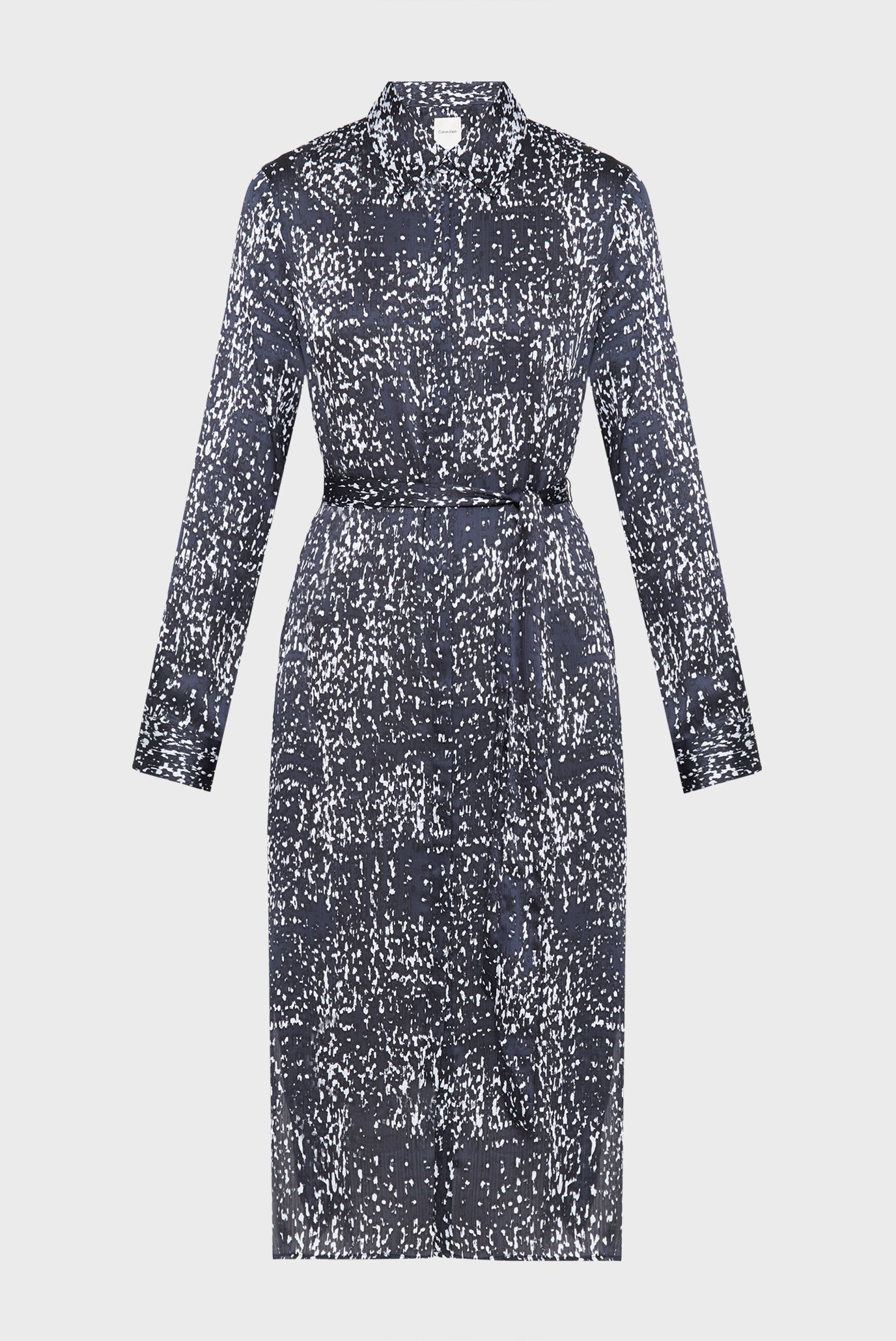 Женское темно-синее платье с узором Printed Textured Satin Синий XS Calvin Klein LV044C060G Женское темно-синее платье с узором Printed Textured Satin Синий XS Calvin Klein LV044C060G