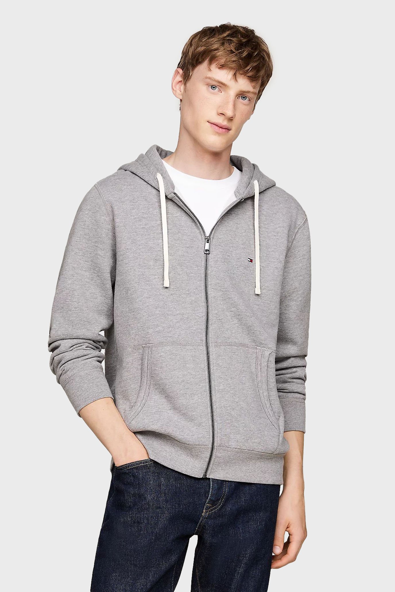 Чоловіче сіре худі ESSENTIAL FLEECE ZIP THROUGH 1