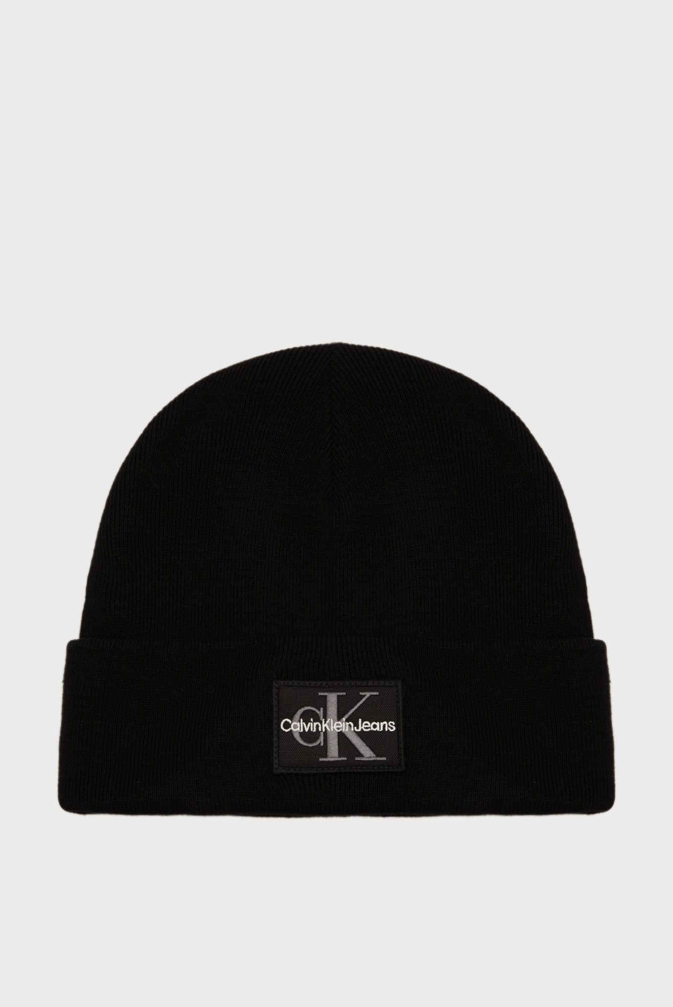 Мужская черная шапка MONO LOGO PATCH BEANIE WARM 1