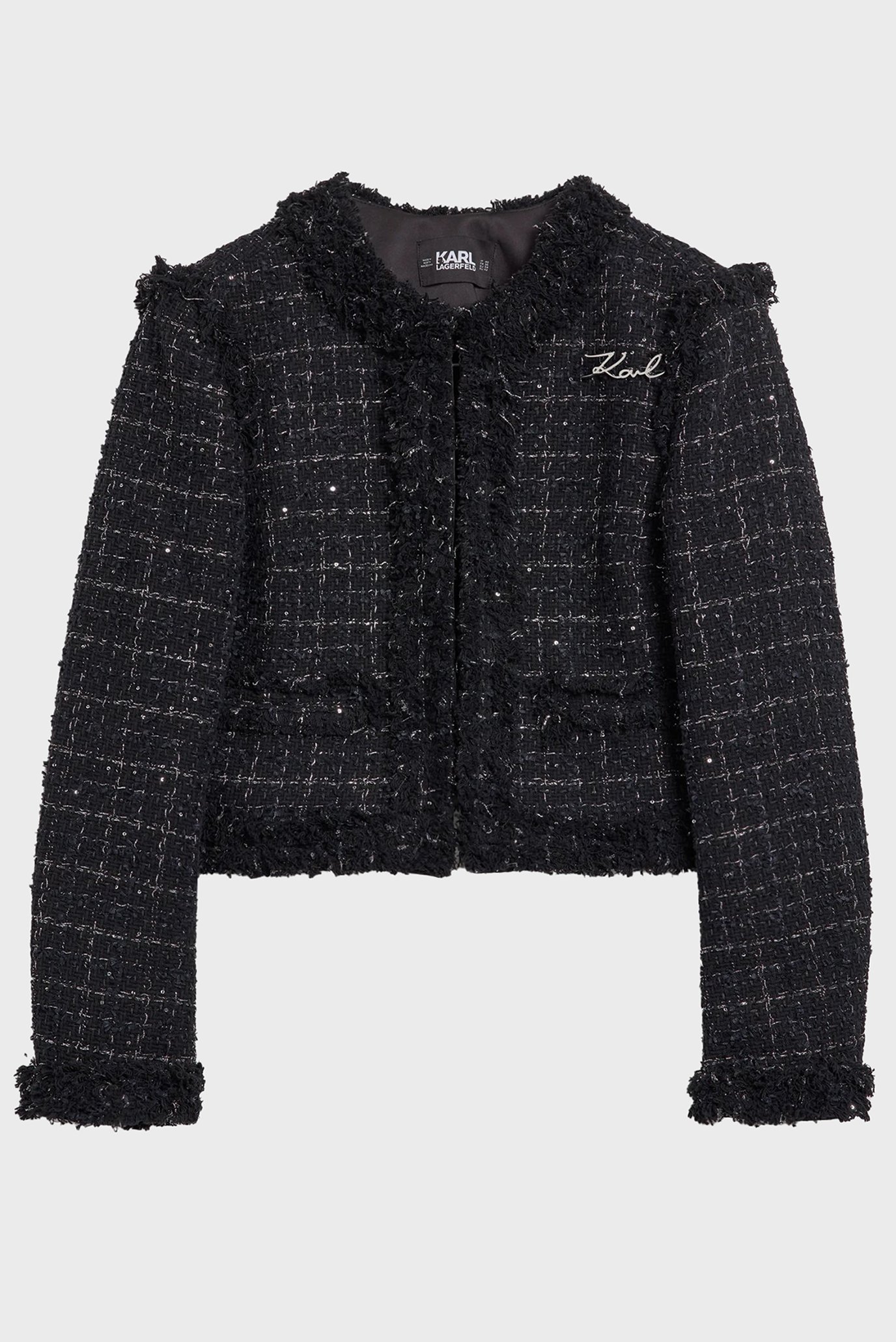 Женский черный твидовый жакет BOUCLE JACKET 1