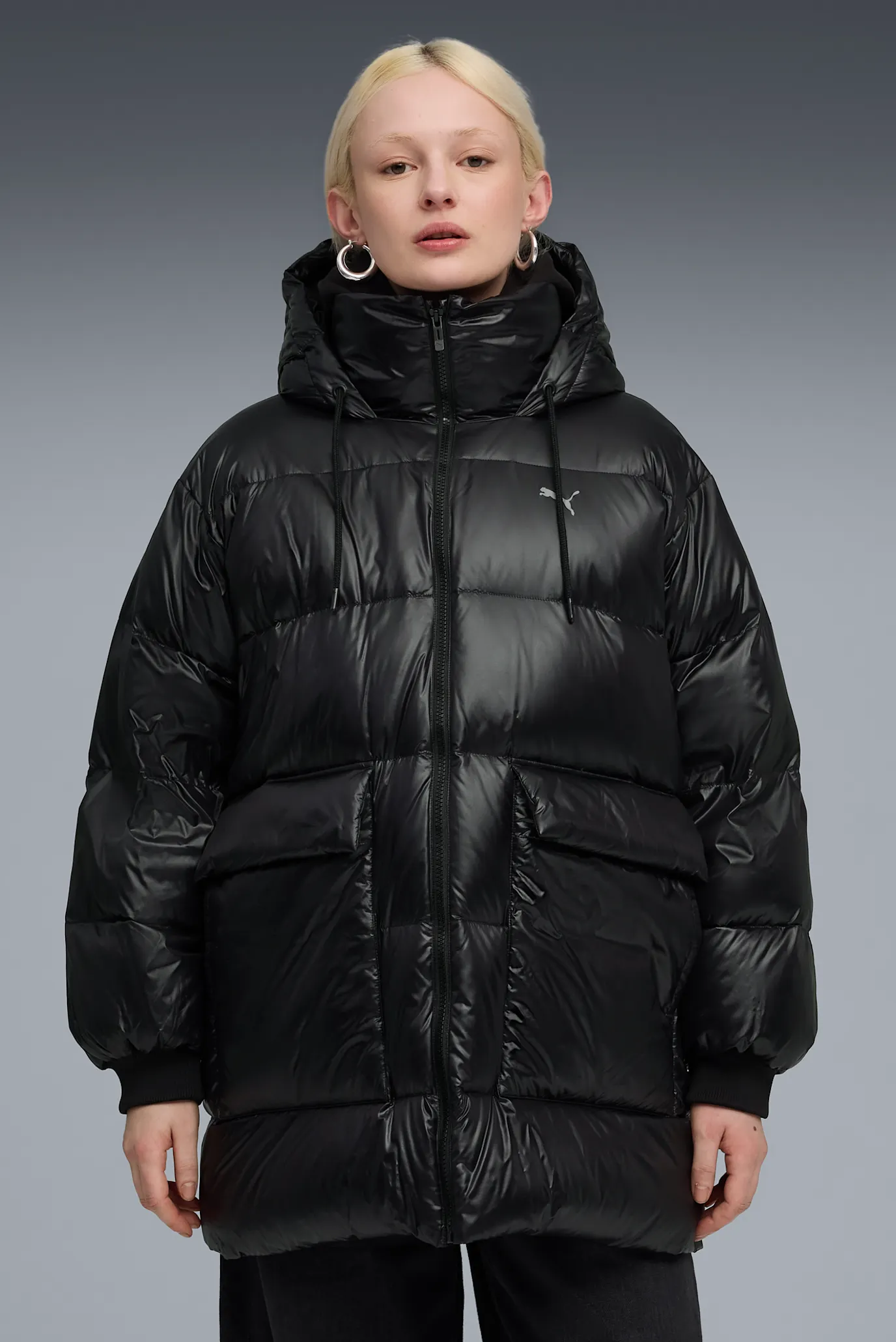 Женский черный пуховик Style Hooded Down Jacket Women PUMA 688389