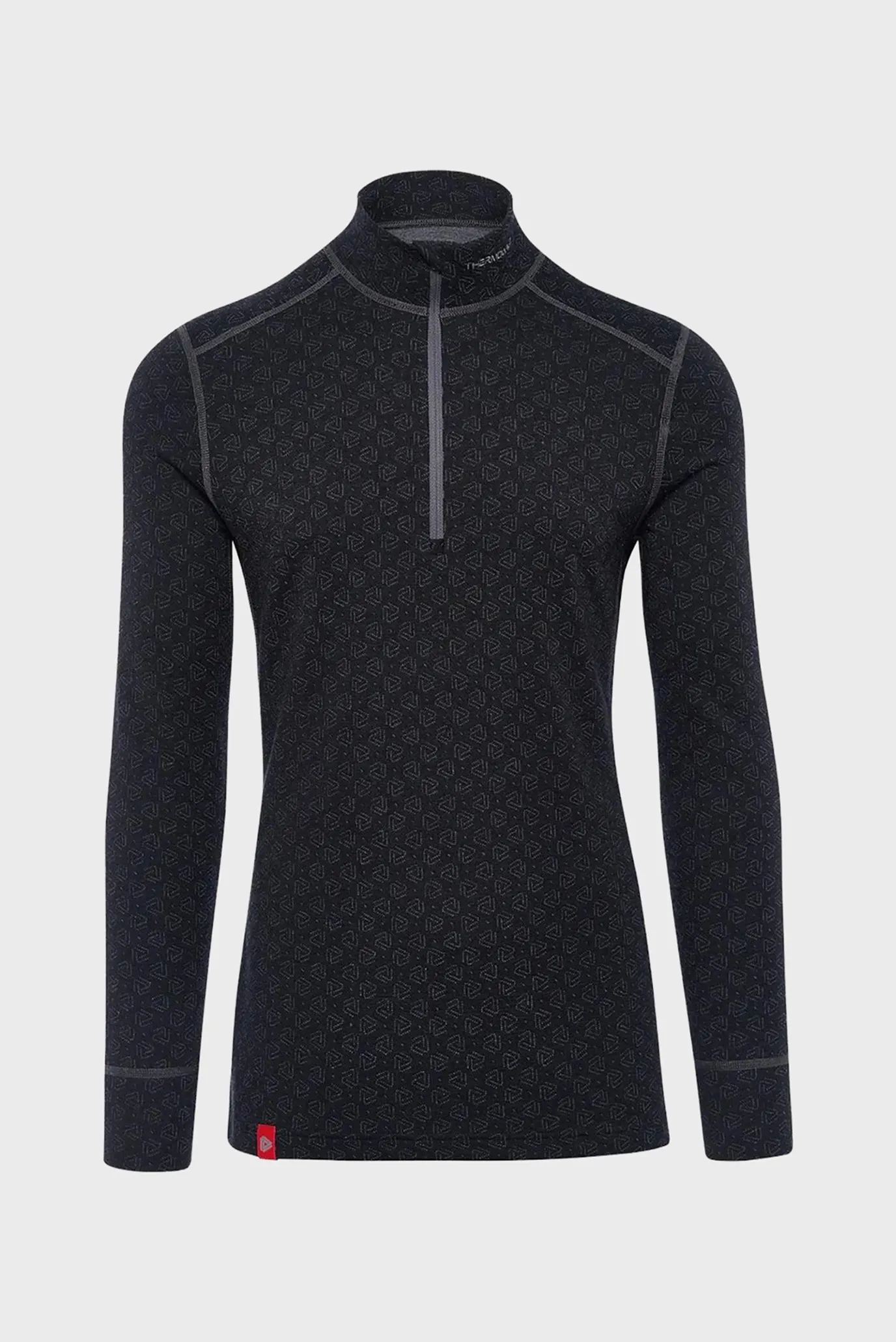 Чоловічий чорний вовняний термореглан з візерунком 1