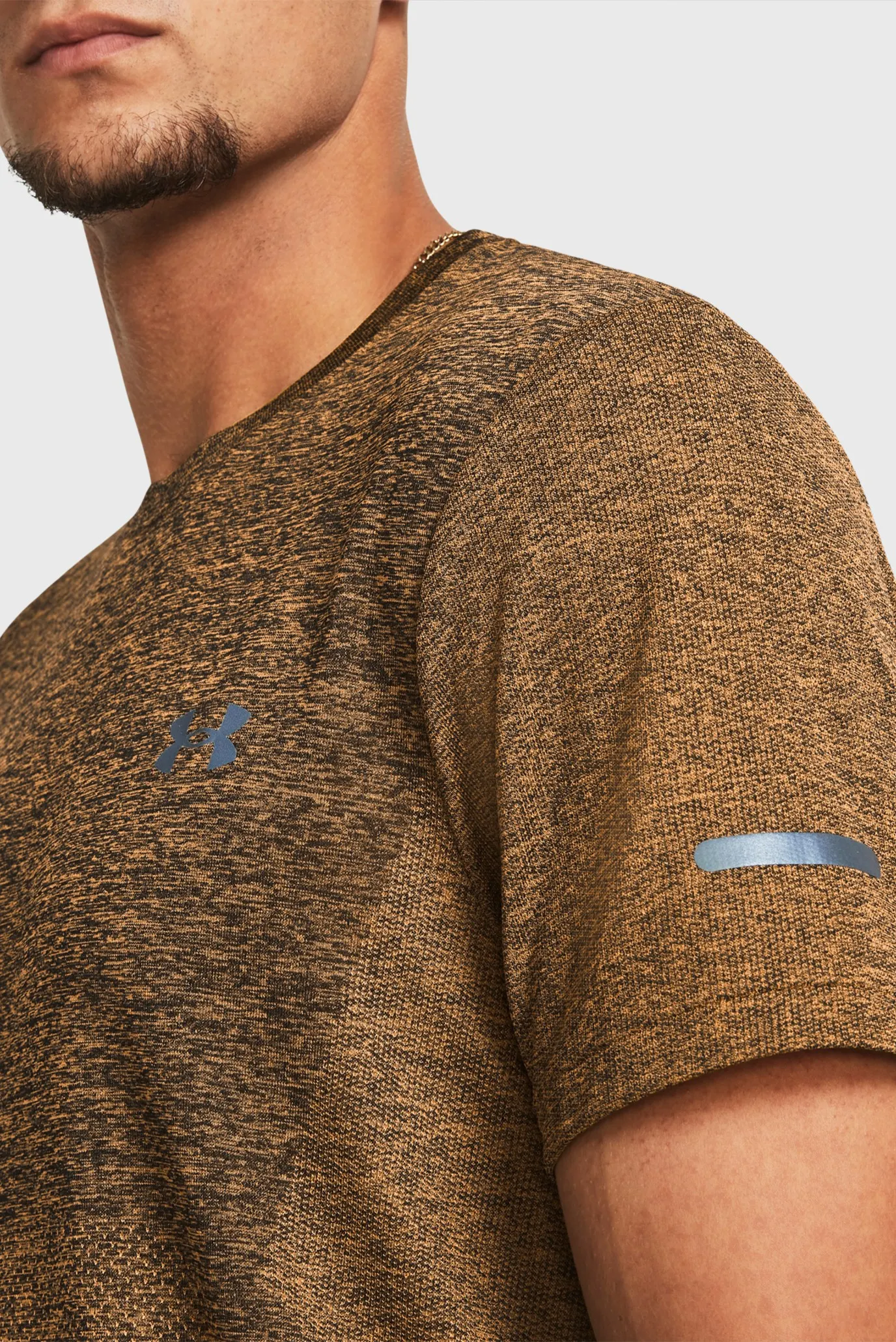 Мужская коричневая футболка UA SEAMLESS STRIDE SS 3