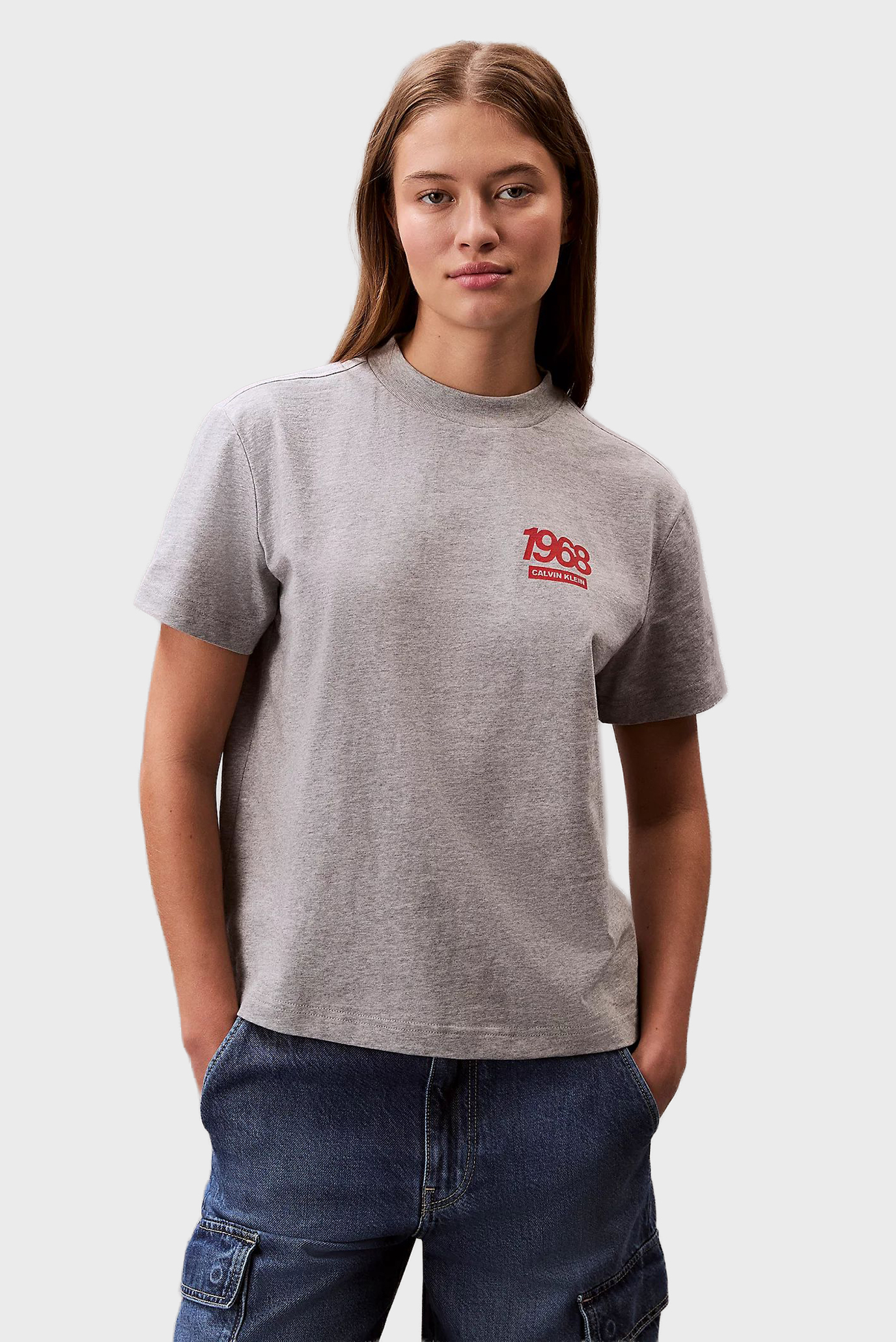 Женская серая футболка SS CLASSIC LOGO Серый S Calvin Klein Jeans LV047C835G Женская серая футболка SS CLASSIC LOGO Серый S Calvin Klein Jeans LV047C835G