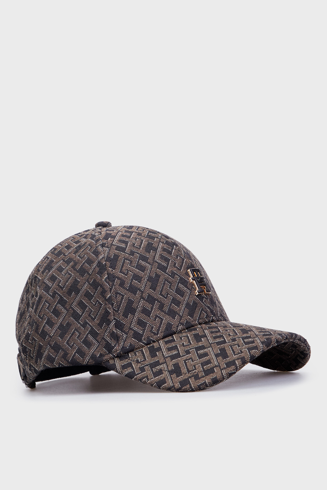 Женская черная кепка с узором TH MONOGRAM JACQUARD CAP 1