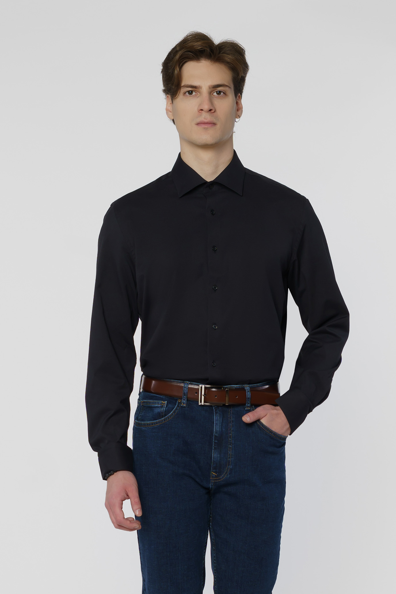 Мужская черная рубашка 1