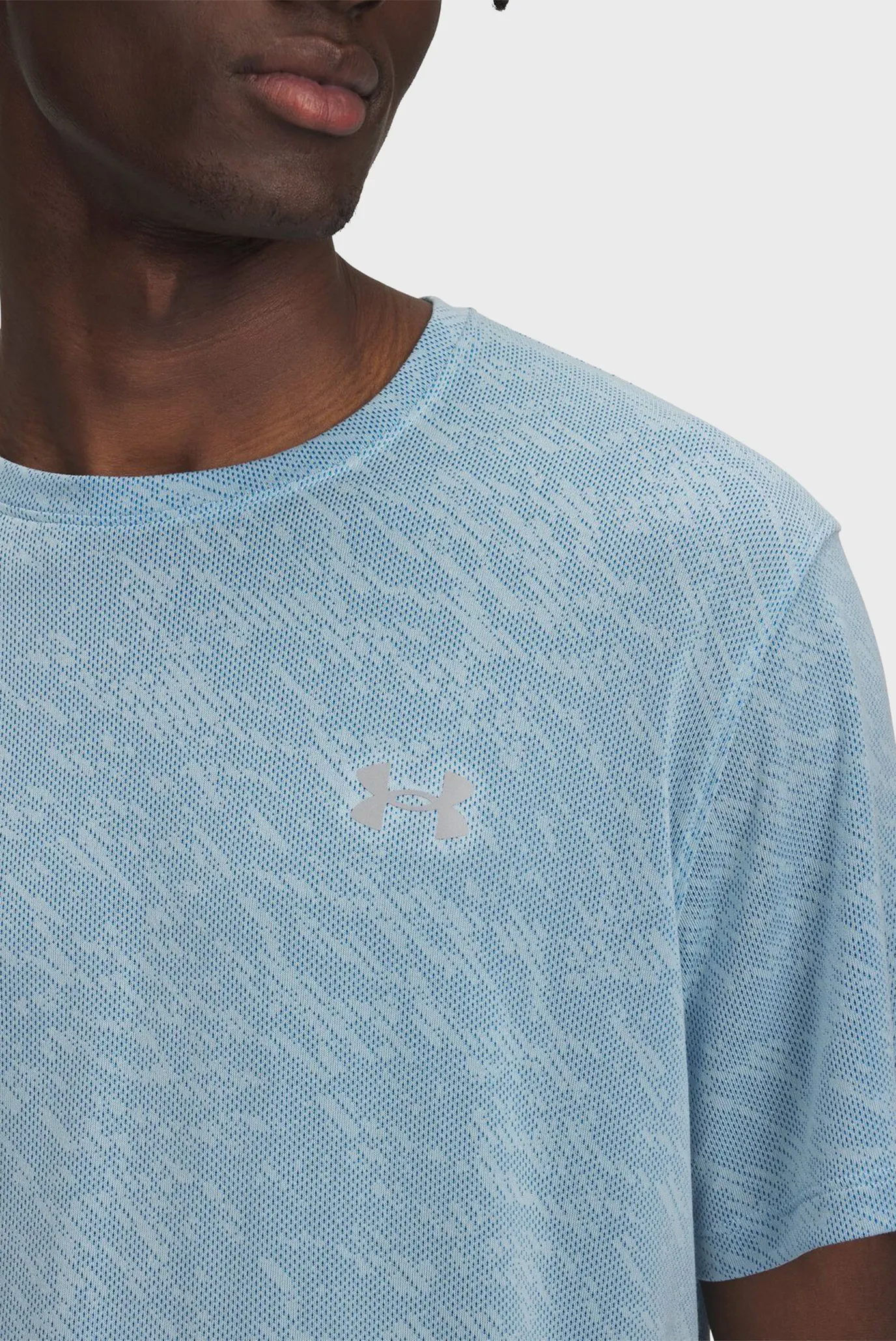 Мужская голубая футболка UA LAUNCH CAMO SHORTSLEEVE 3