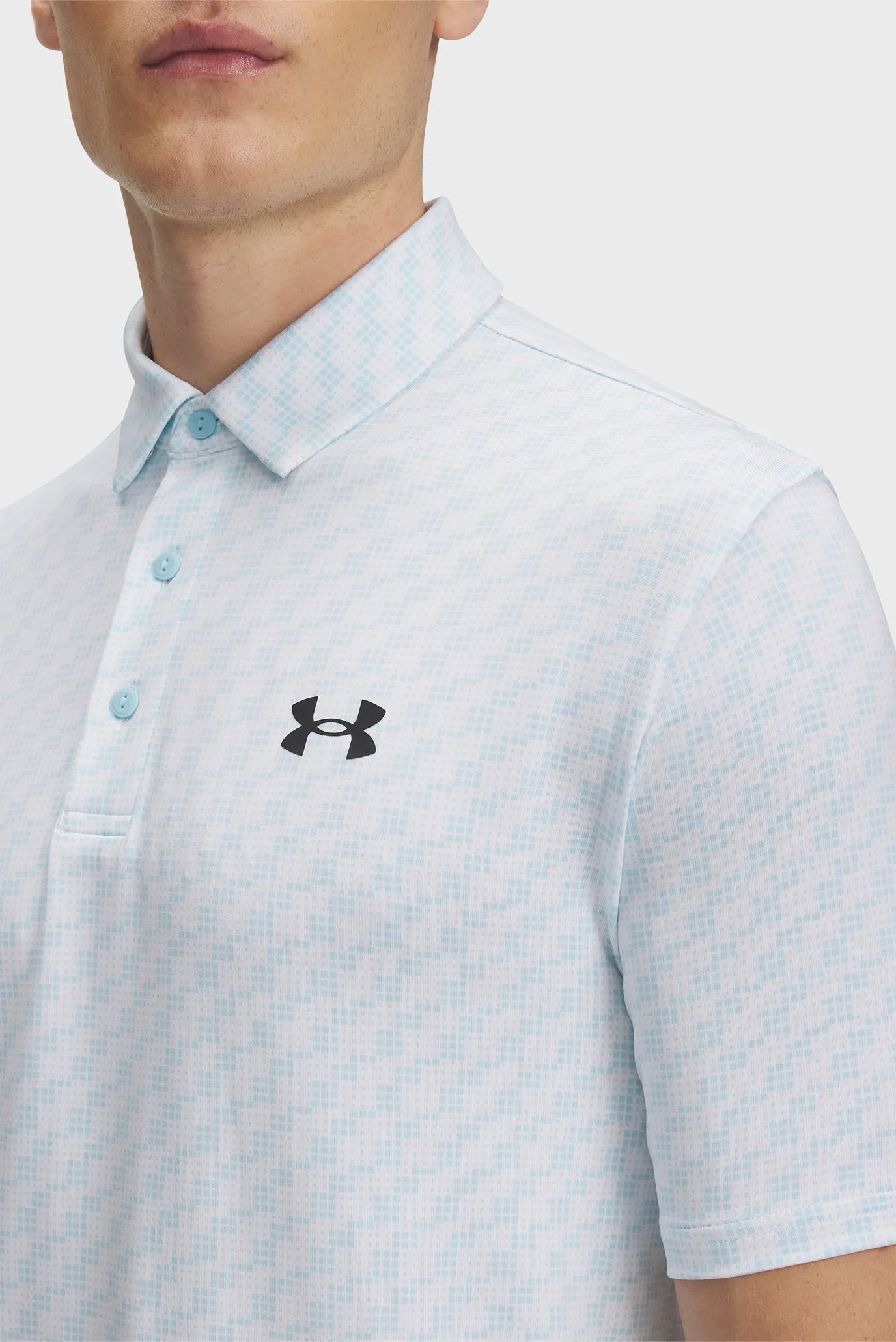 Чоловіче блакитне поло з візерунком UA Playoff 3.0 Printed Polo 3