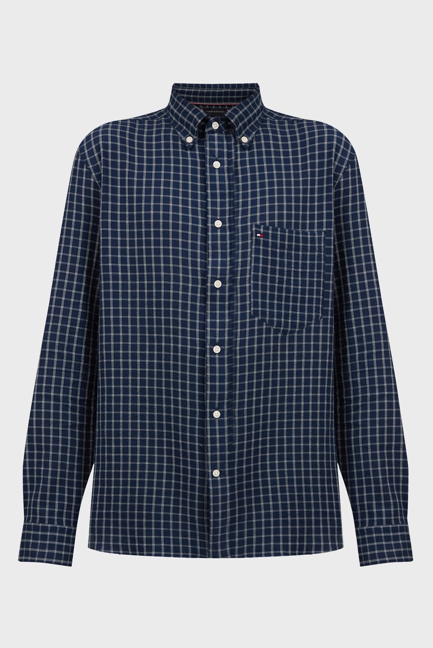 Чоловіча синя картата сорочка TEXTURED GRID CHECK RF SHIRT 1