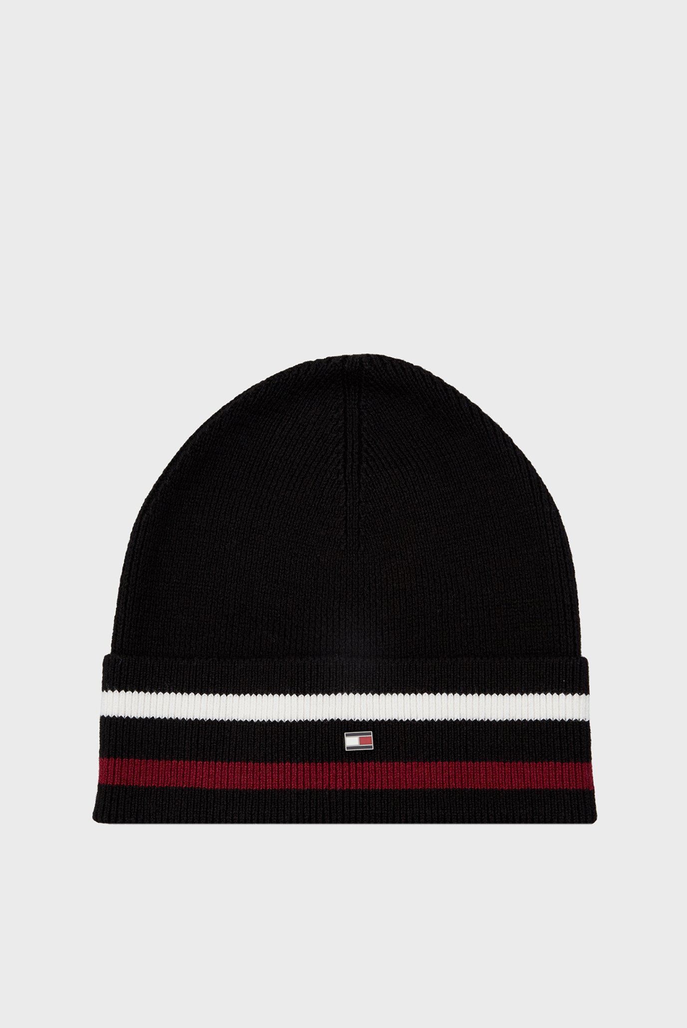 Чоловіча чорна шапка ELEVATED WOOL FLAG BEANIE 1