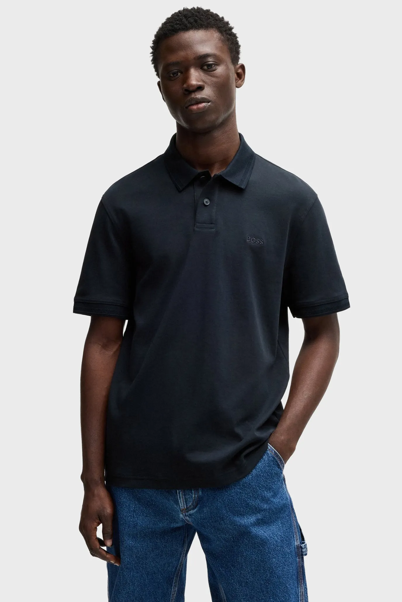 Чоловіче темно-синє поло Pe_Interlock 1