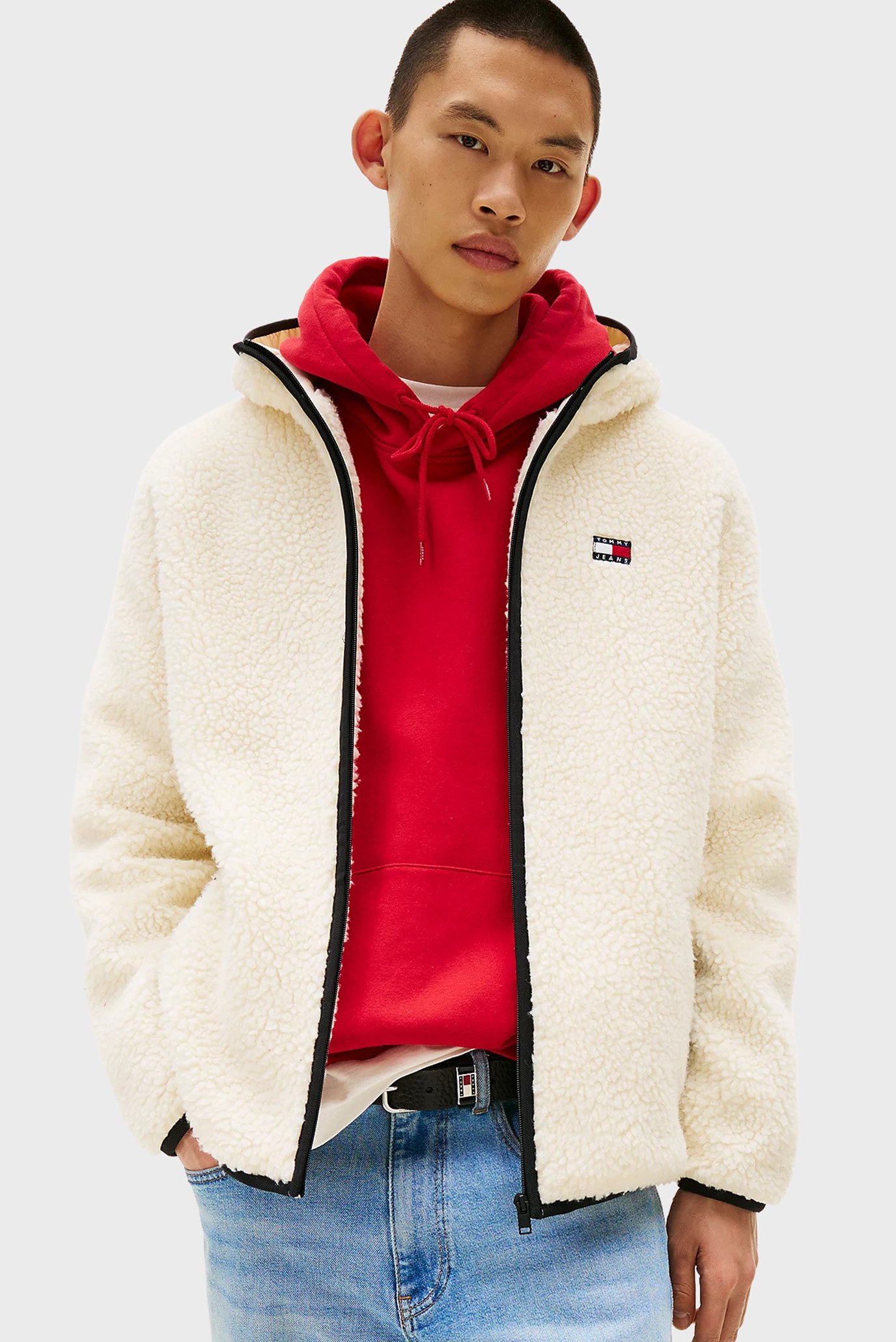 Мужская бежевая куртка TJM REG BADGE TEDDY ZIP TRU EXT Бежевый S Tommy Jeans DM0DM19224 Мужская бежевая куртка TJM REG BADGE TEDDY ZIP TRU EXT Бежевый S Tommy Jeans DM0DM19224