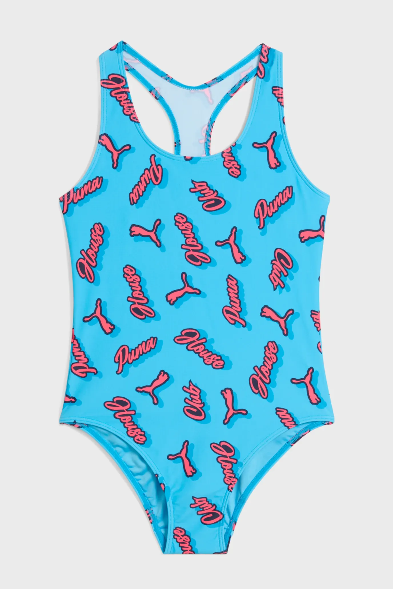 Детский голубой купальник с узором Printed Racerback Swimsuit Youth 1