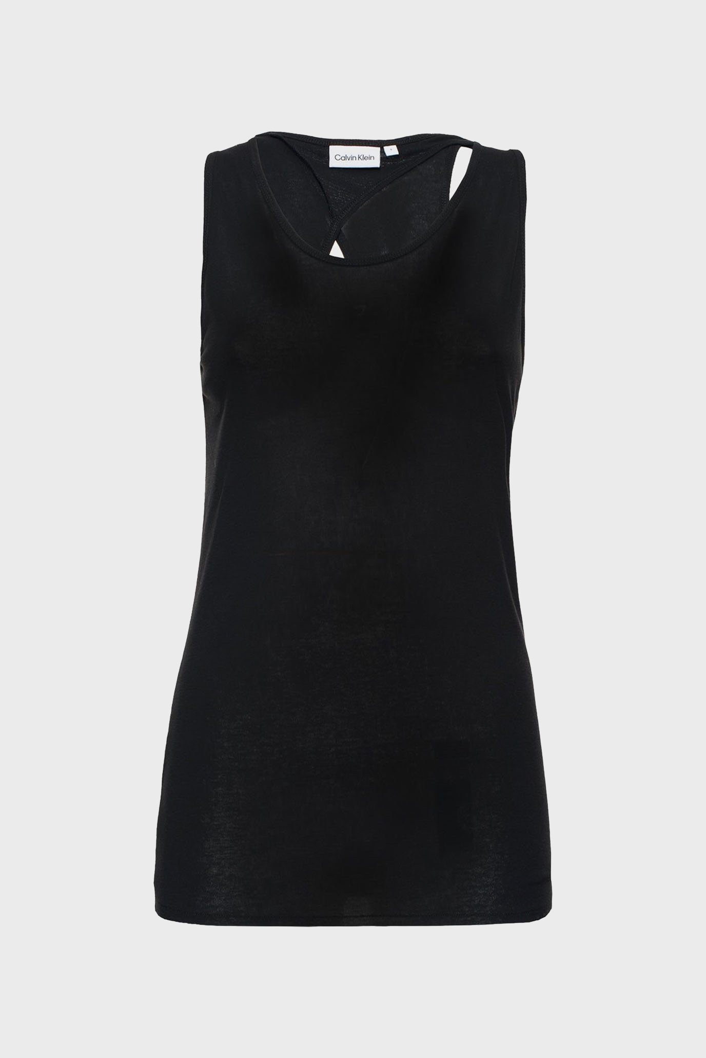 Жіночий чорний топ SHEER CREPE JERSEY CUT OUT TANK 1