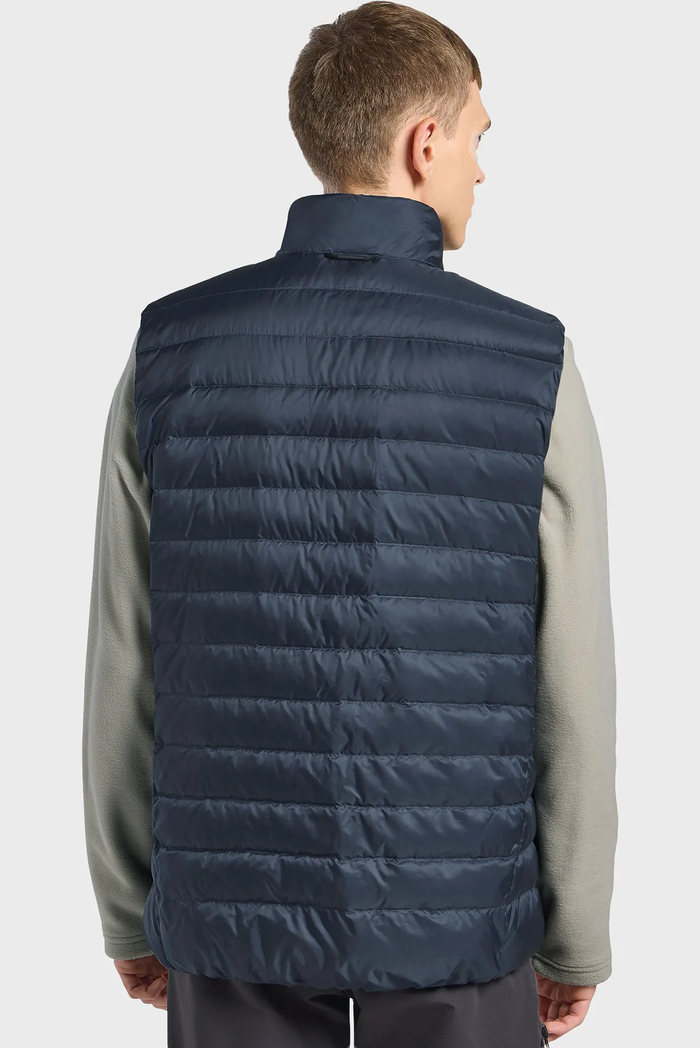 Мужской темно-синий пуховый жилет 3