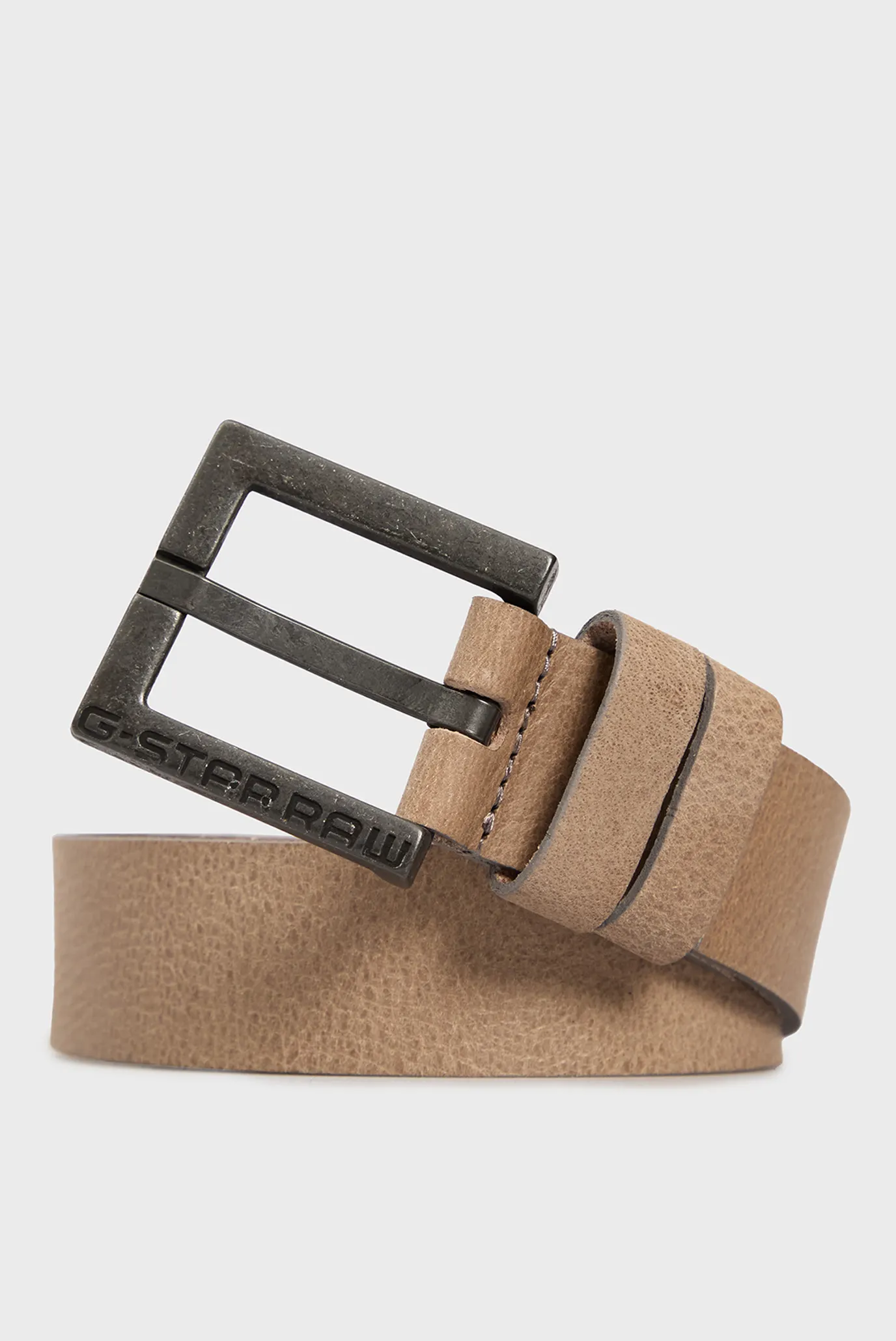 Чоловічий бежевий шкіряний ремінь Vintage 4