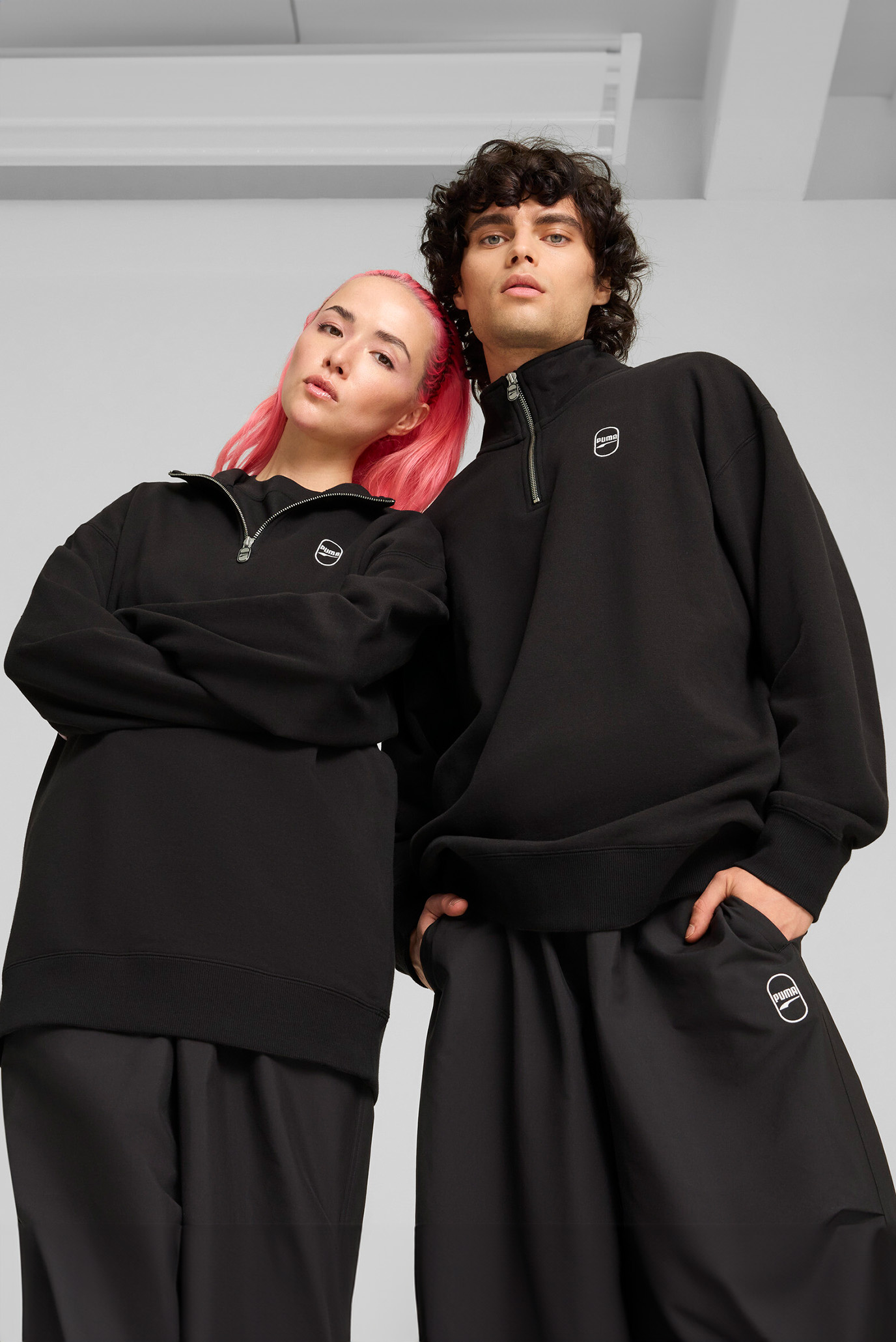 Чорна спортивна кофта DOWNTOWN 180 Half-Zip Crew Unisex (унісекс) 1