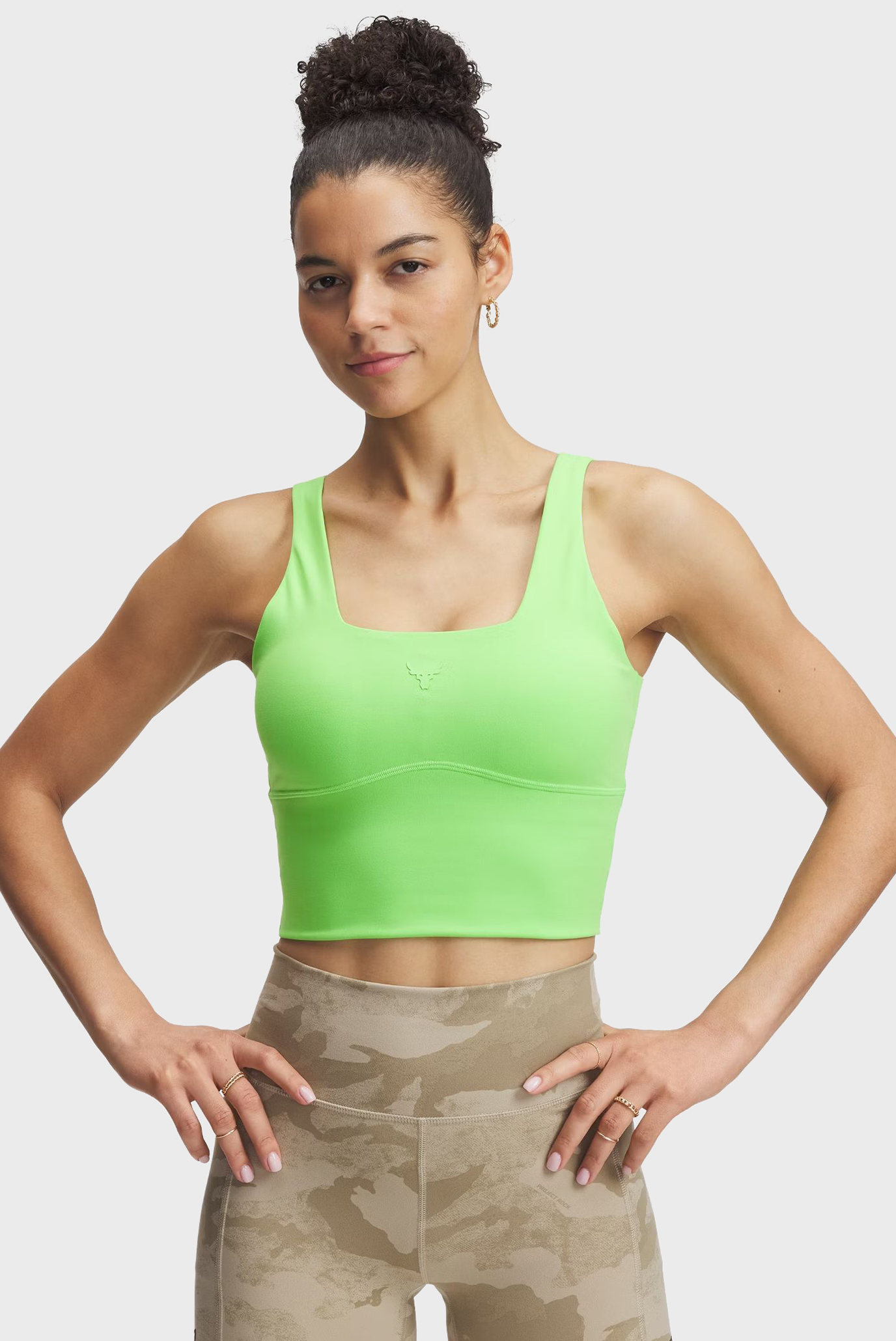 Женский салатовый топ Pjt Rck Fitted Bra Tank Салатовый XS Under Armour 1389714-362 Женский салатовый топ Pjt Rck Fitted Bra Tank Салатовый XS Under Armour 1389714-362