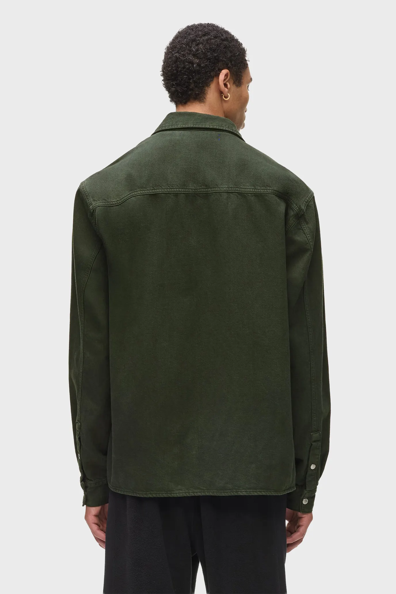 Мужская темно-зеленая рубашка overshirt 3