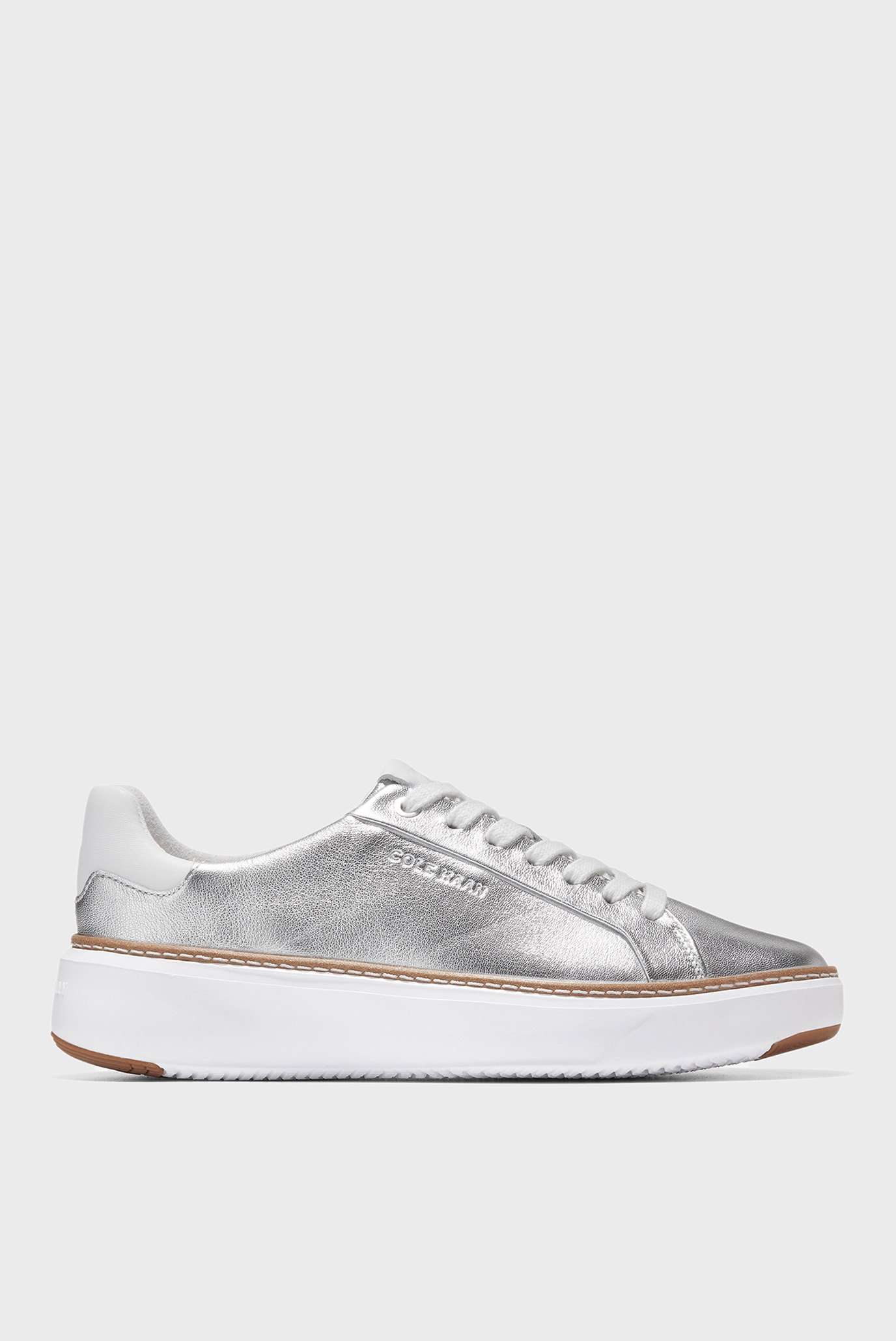 Жіночі сріблясті шкіряні снікерcи GrandPrø Topspin Sneaker 1