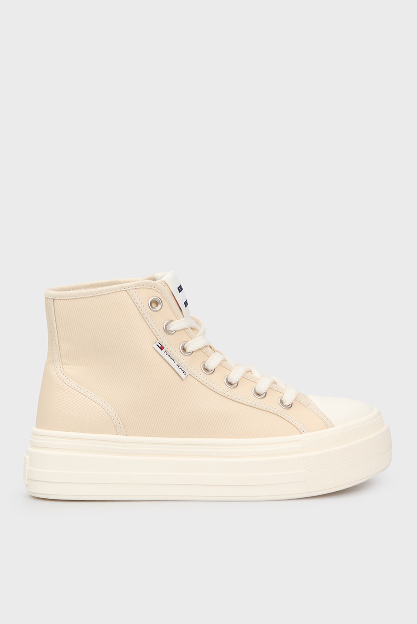 Женские бежевые кеды TJW FOXING FLATFORM SNEAKER HIGH 1