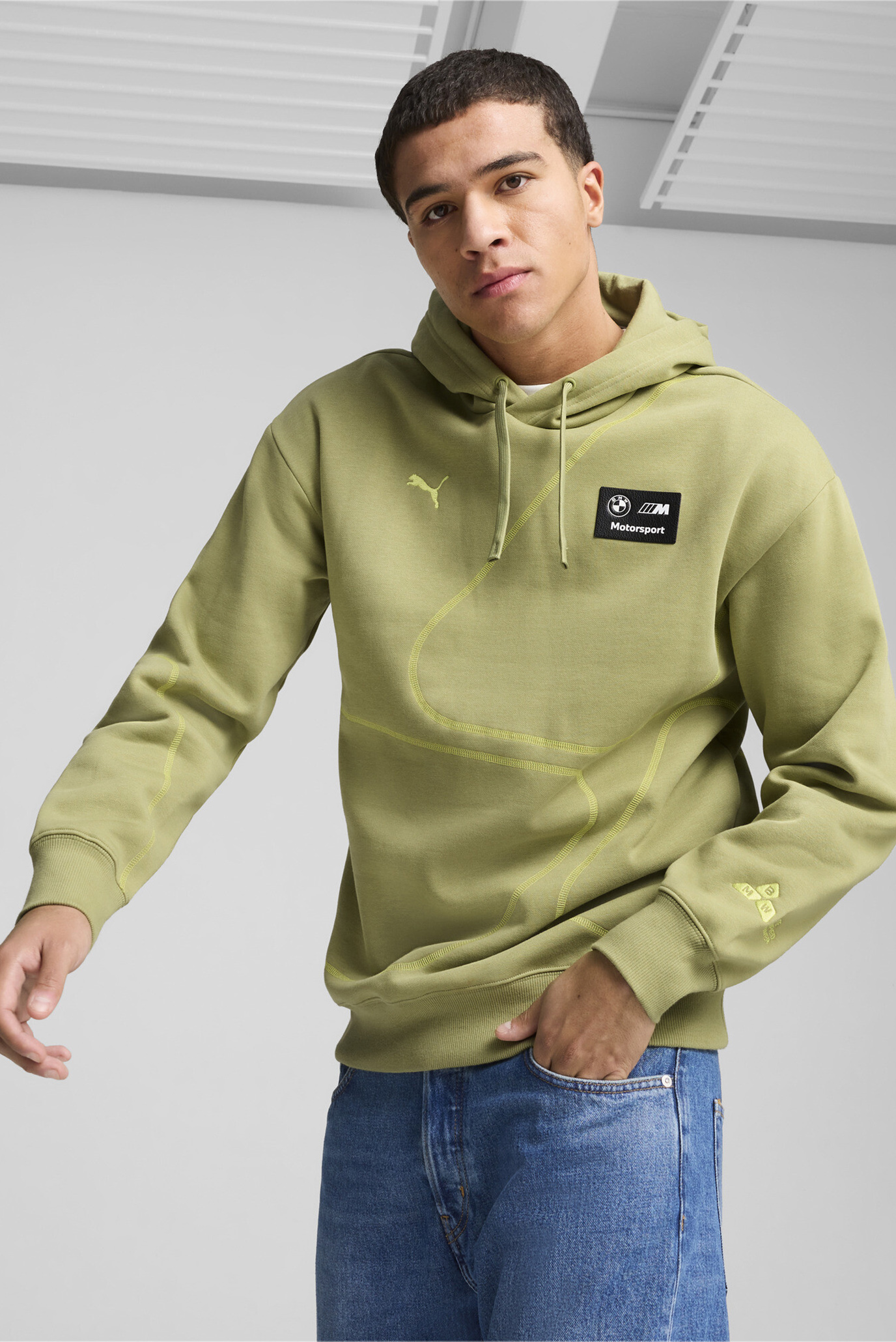 Чоловіче оливкове худі BMW M Motorsport Statement Hoodie Men 1