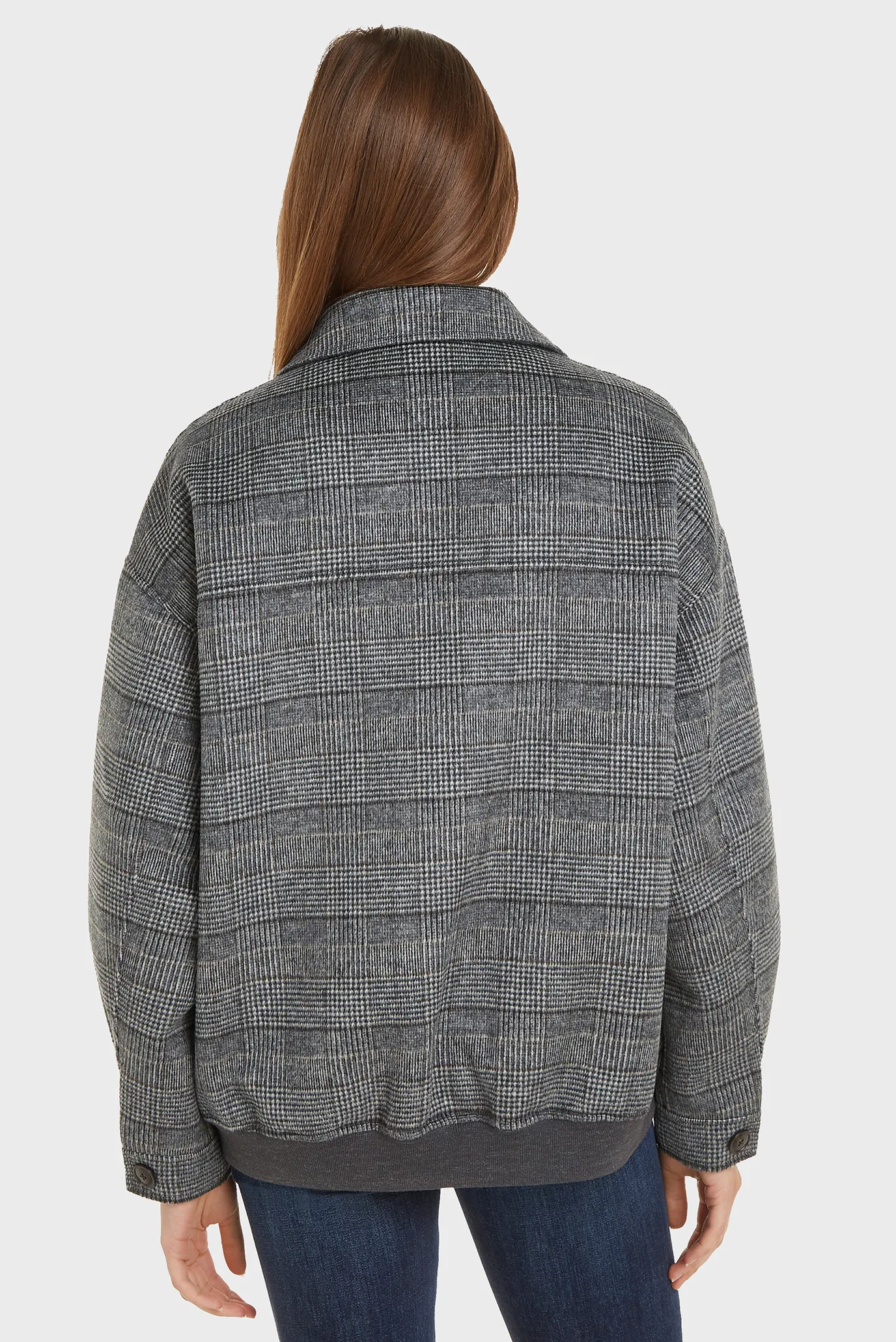 Жіноче сіре вовняне двостороннє пальто MD DF WOOL REVERSIBLE CHECK JKT 3