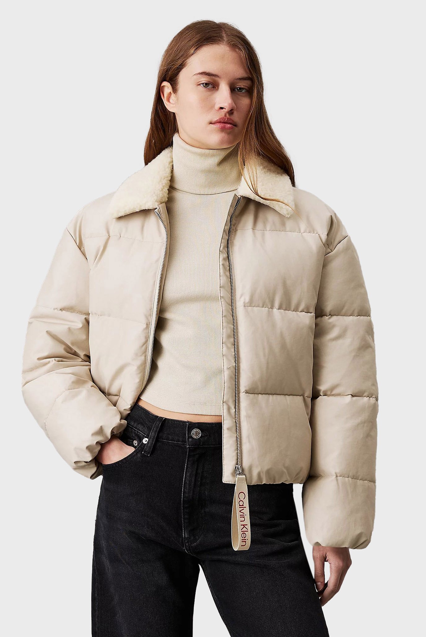 Женская бежевая куртка AVIATOR PUFFER 1