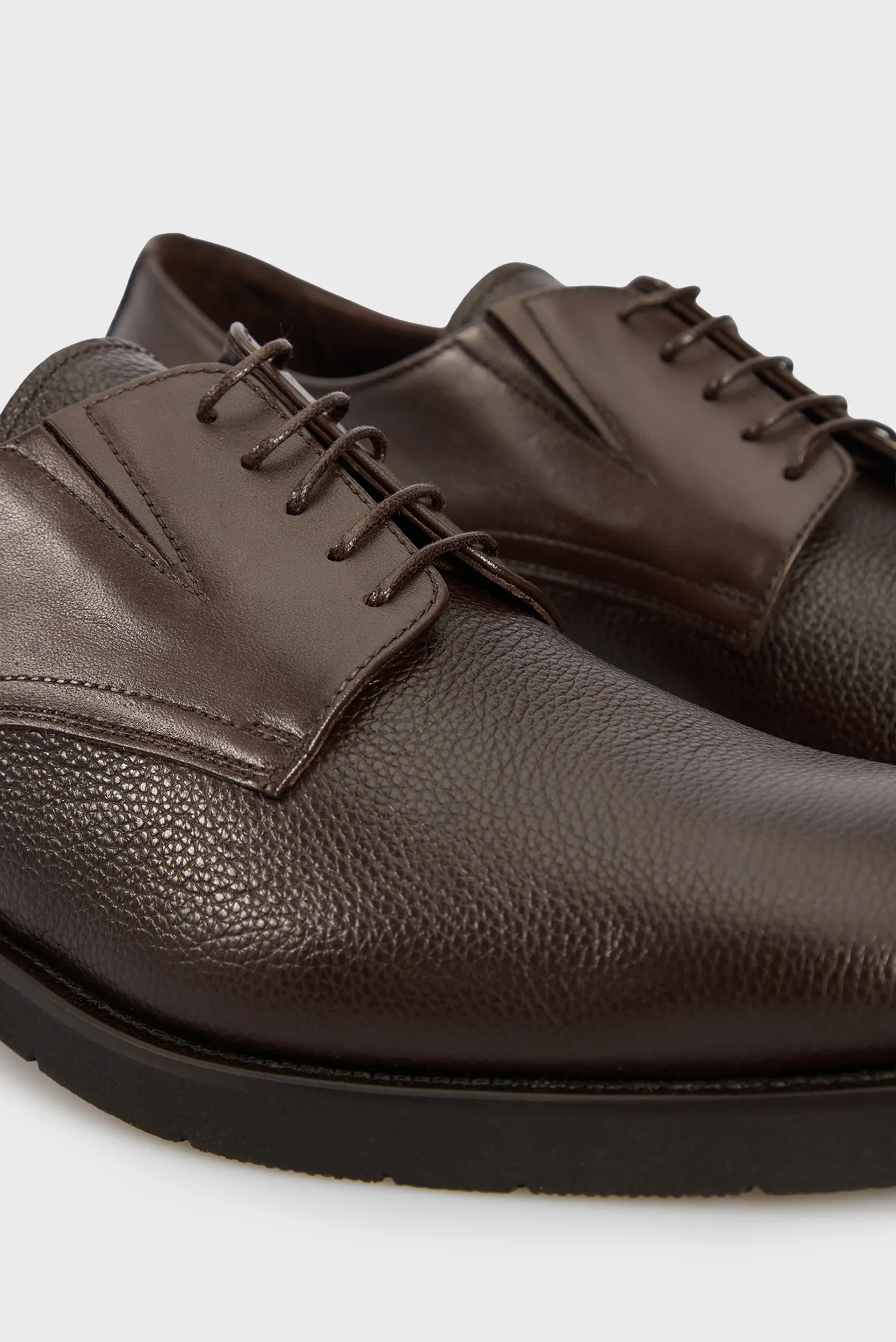 Мужские темно-коричневые кожаные дерби 2