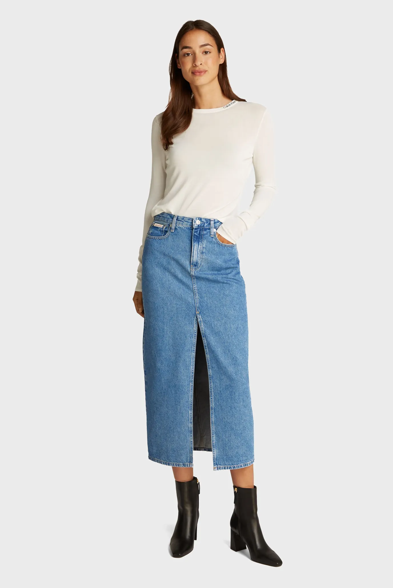 Женская синяя джинсовая юбка MAXI SKIRT 3