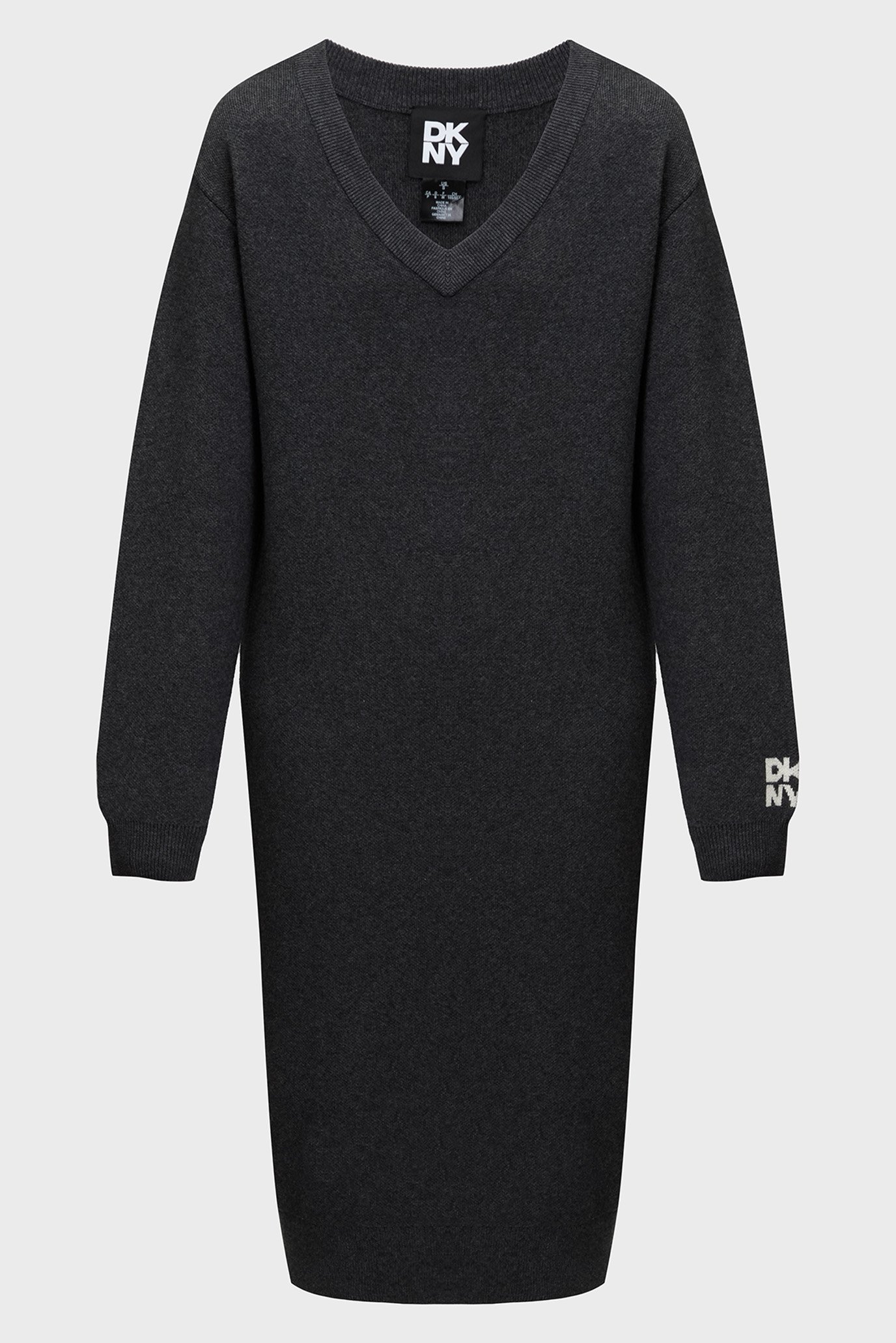 Женское темно-серое шерстяное платье Серый XS DKNY D2G4A160 Женское темно-серое шерстяное платье Серый XS DKNY D2G4A160