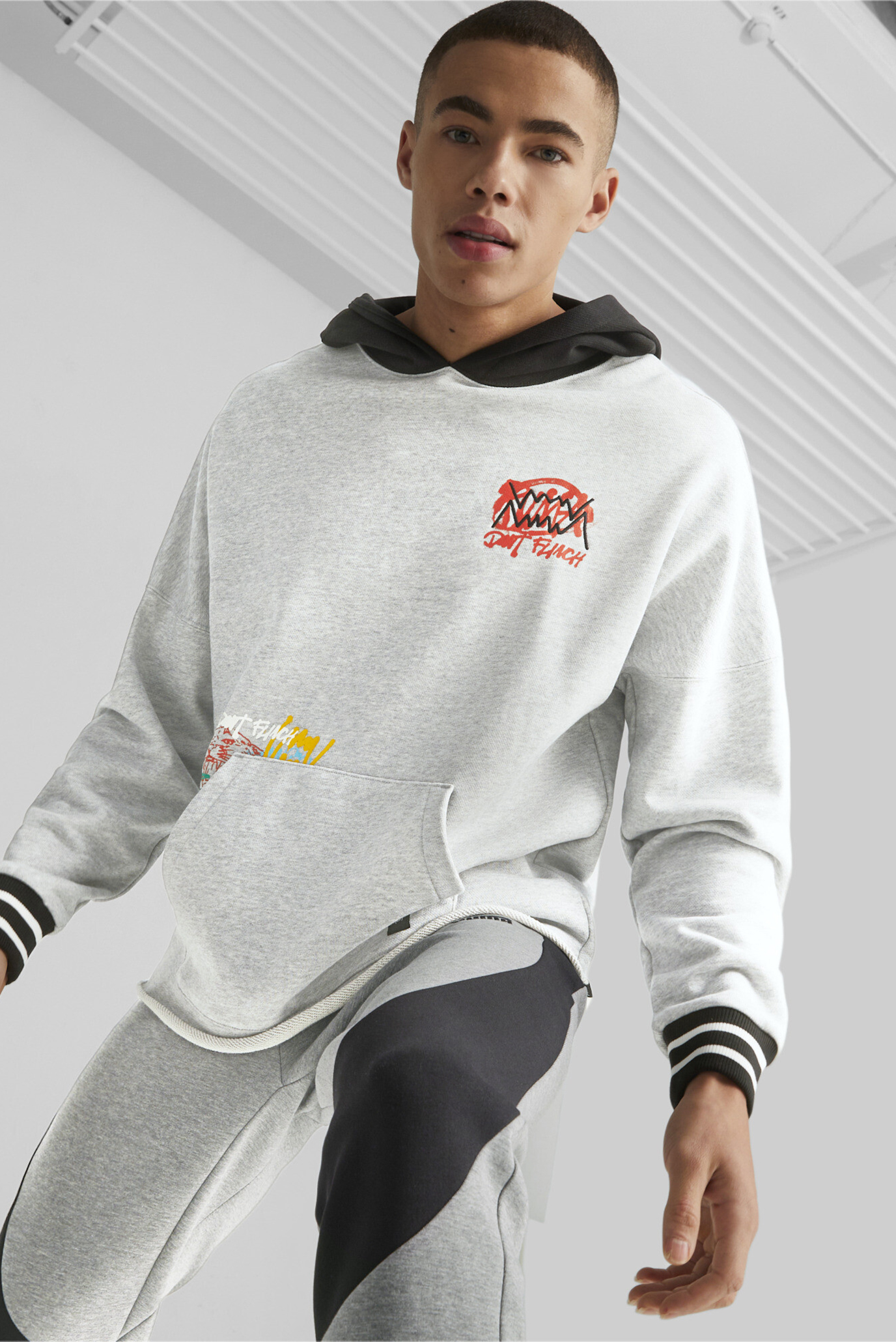 Мужское серое худи Boroughs Basketball Hoodie Men 1