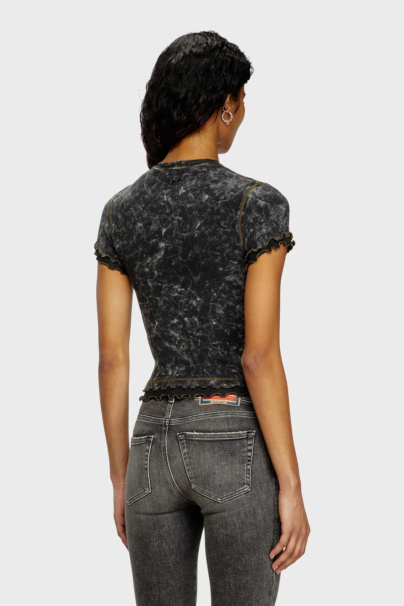 Жіночий чорний топ з візерунком T-FLU MAGLIETTA 3