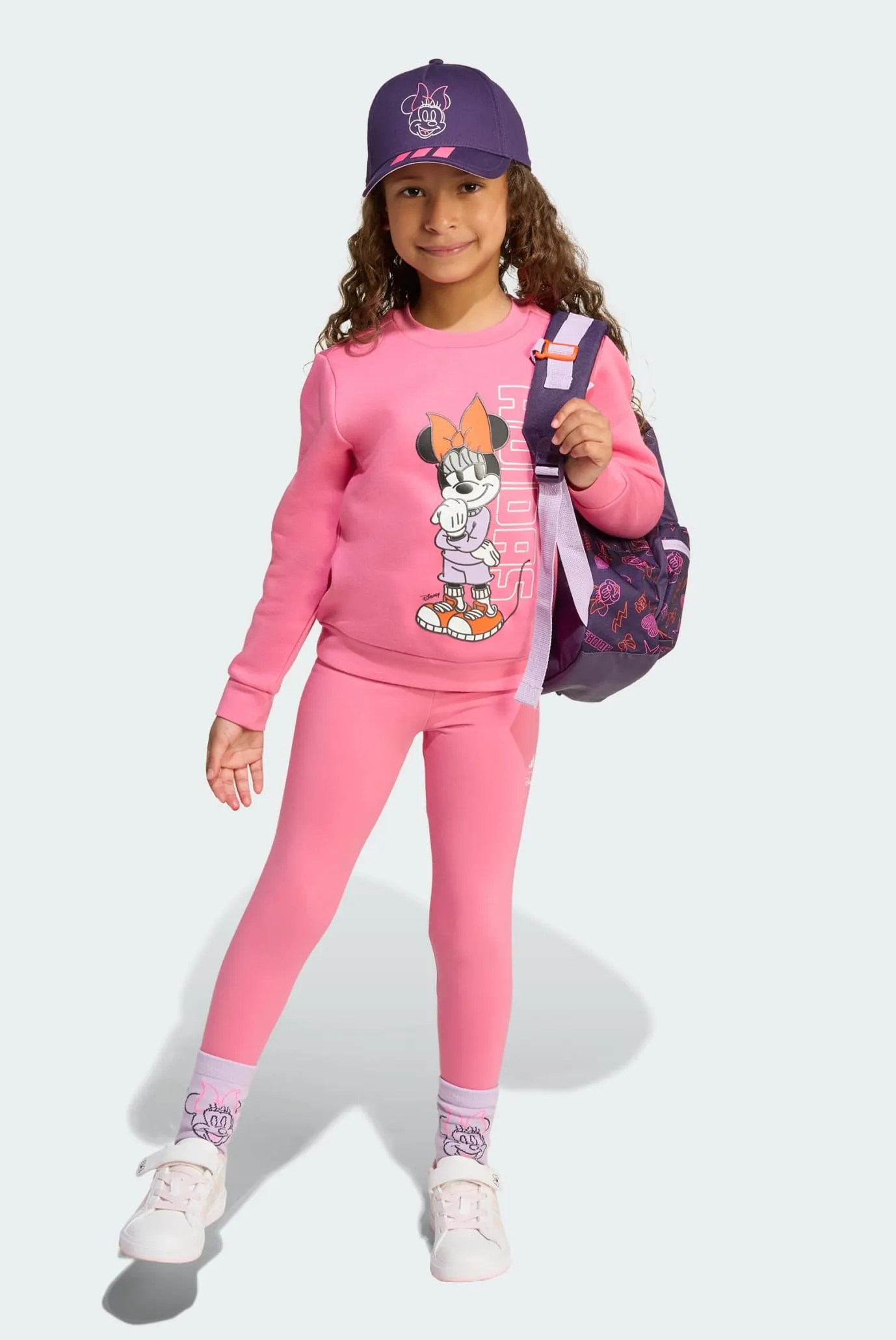 Детский розовый комплект одежды (свитшот, тайтсы) adidas Disney Minnie Mouse Kids 2