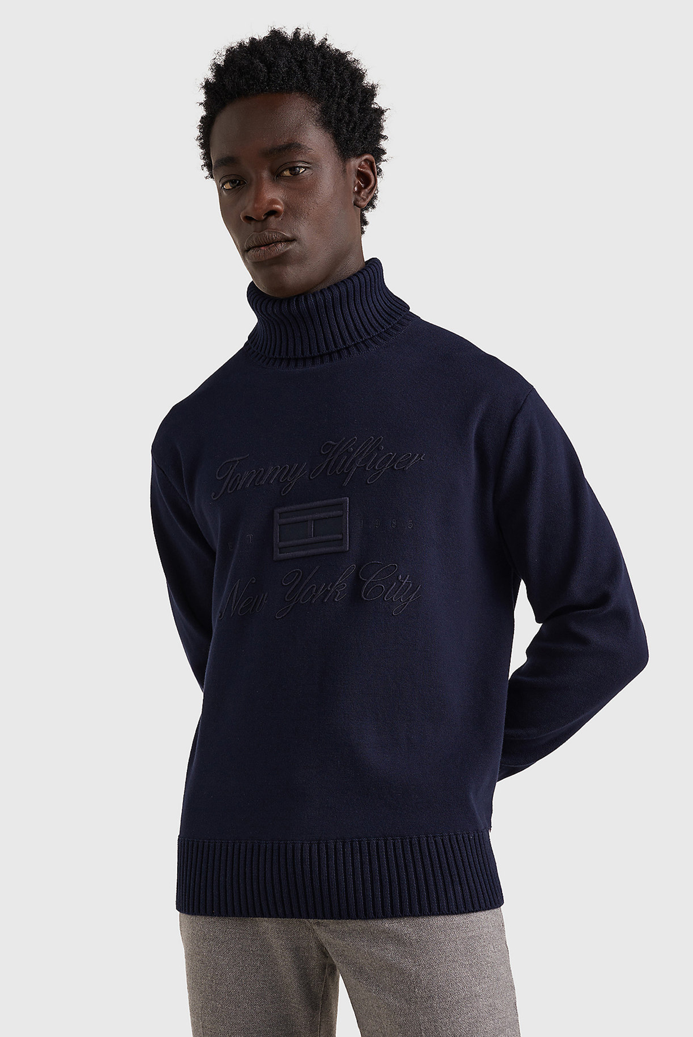 Мужской темно-синий свитер LUX SCRIPT LOGO 1