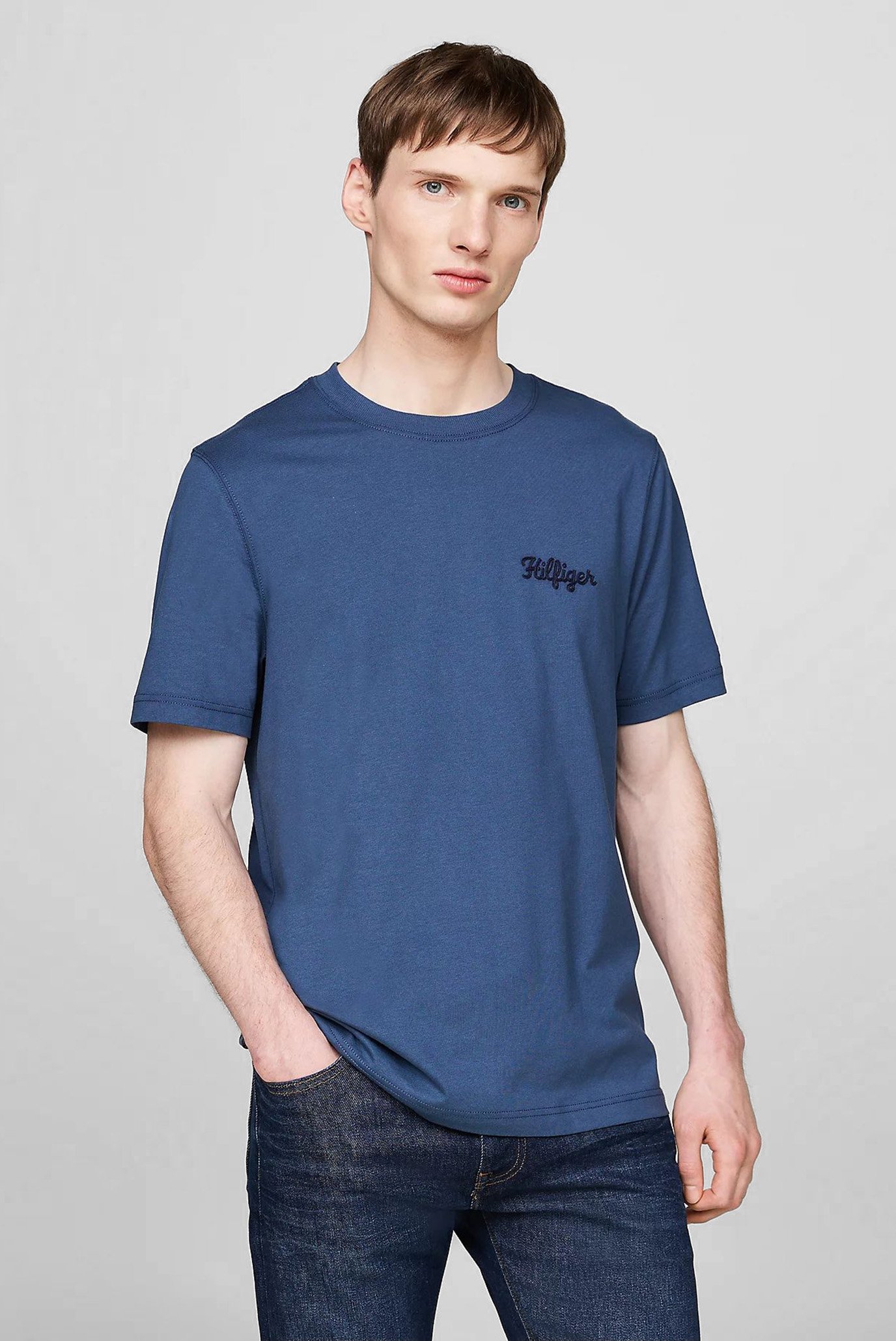 Чоловіча синя футболка HILFIGER CHAINSTITCH TEE 1