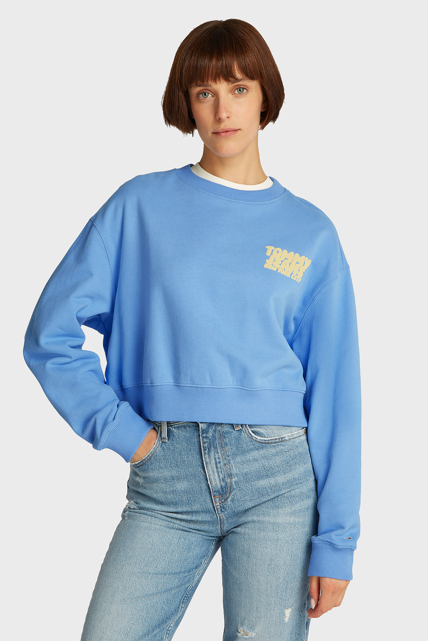 Женский голубой свитшот TJW RLX CRP TJ BUBBLE CREW Голубой XS Tommy Jeans DW0DW21345 Женский голубой свитшот TJW RLX CRP TJ BUBBLE CREW Голубой XS Tommy Jeans DW0DW21345