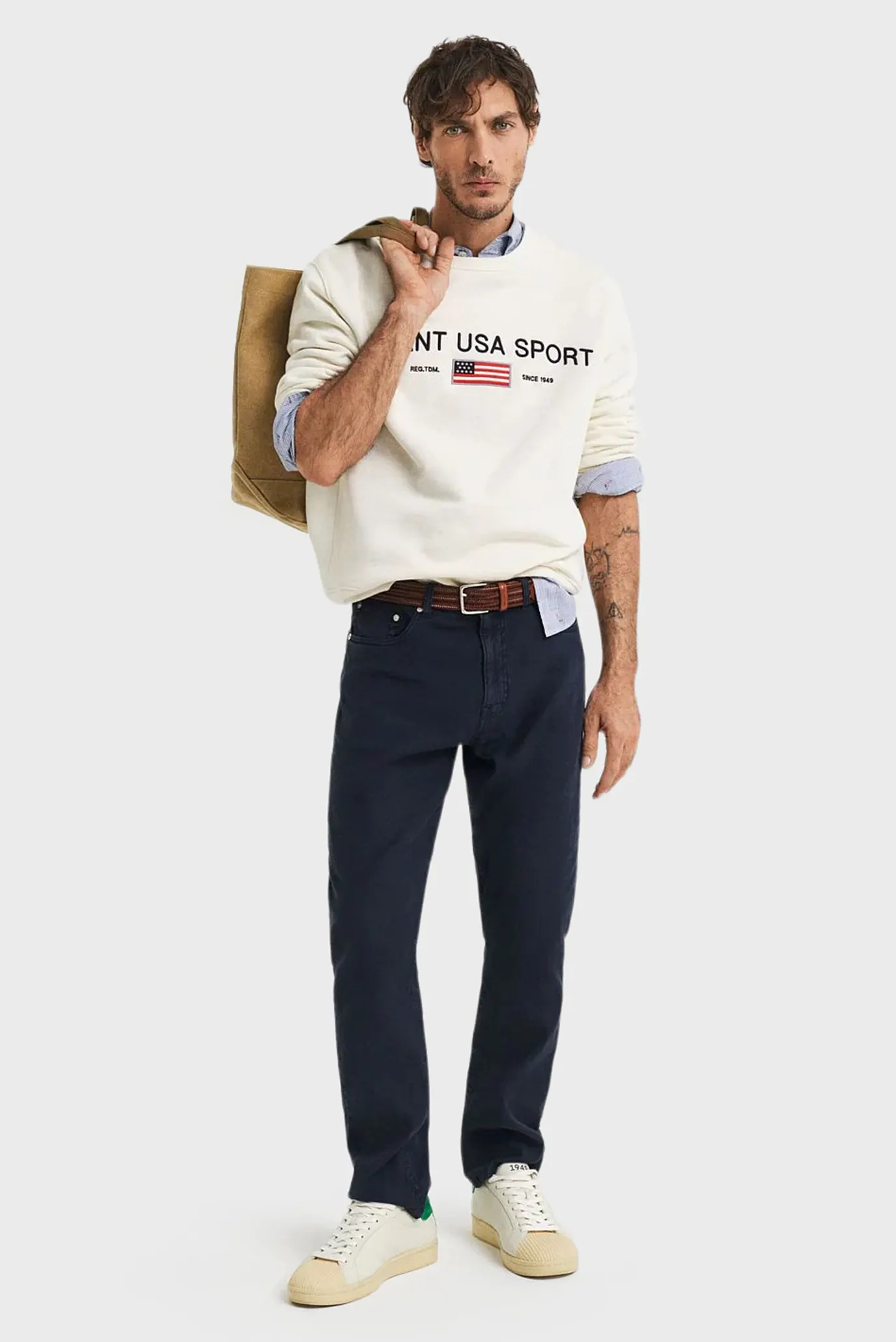 Мужские темно-синие льняные джинсы REG COT/LINEN JEANS 2