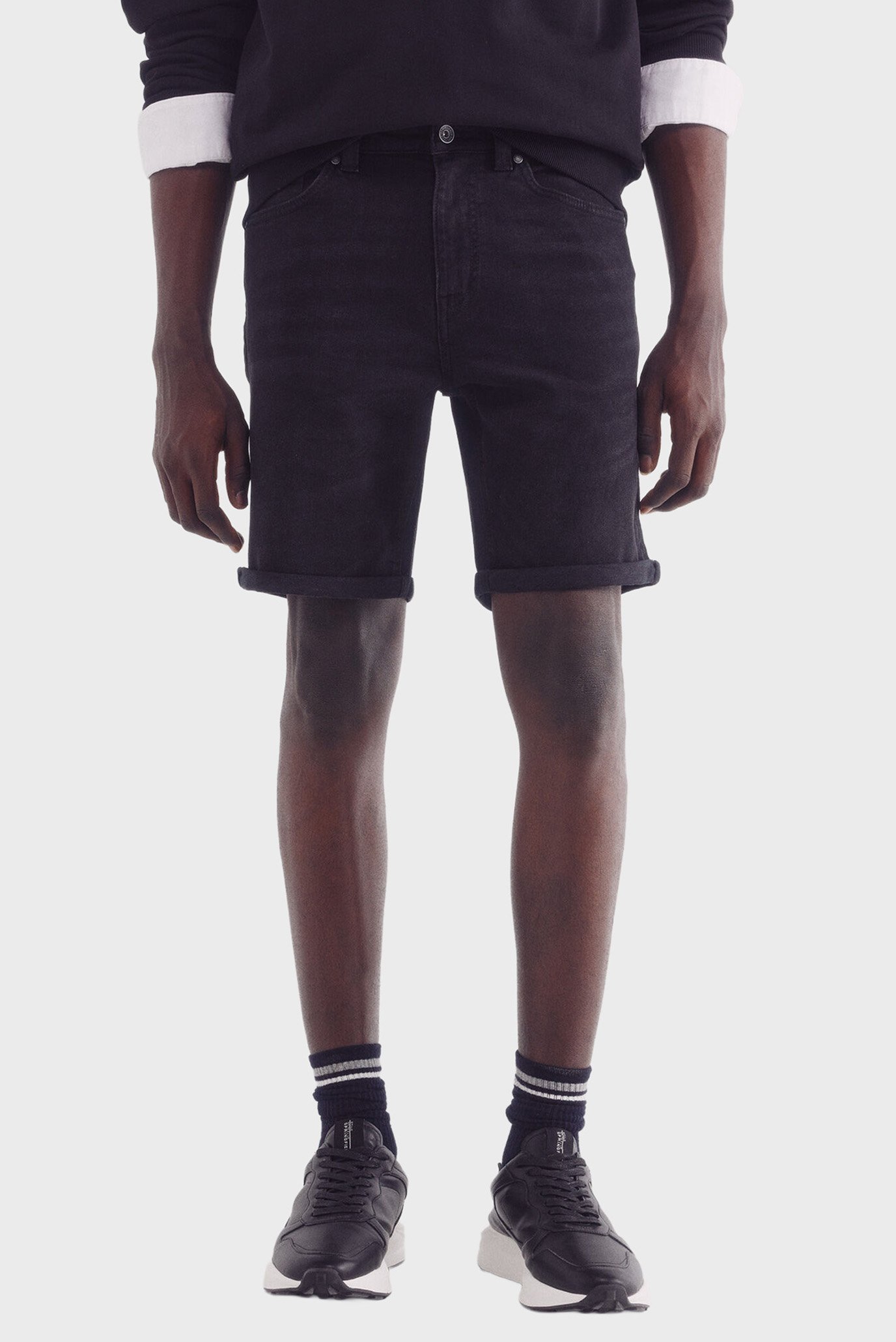 Мужские черные джинсовые шорты slim fit Черный 34 SPRINGFIELD 19551 Мужские черные джинсовые шорты slim fit Черный 34 SPRINGFIELD 19551
