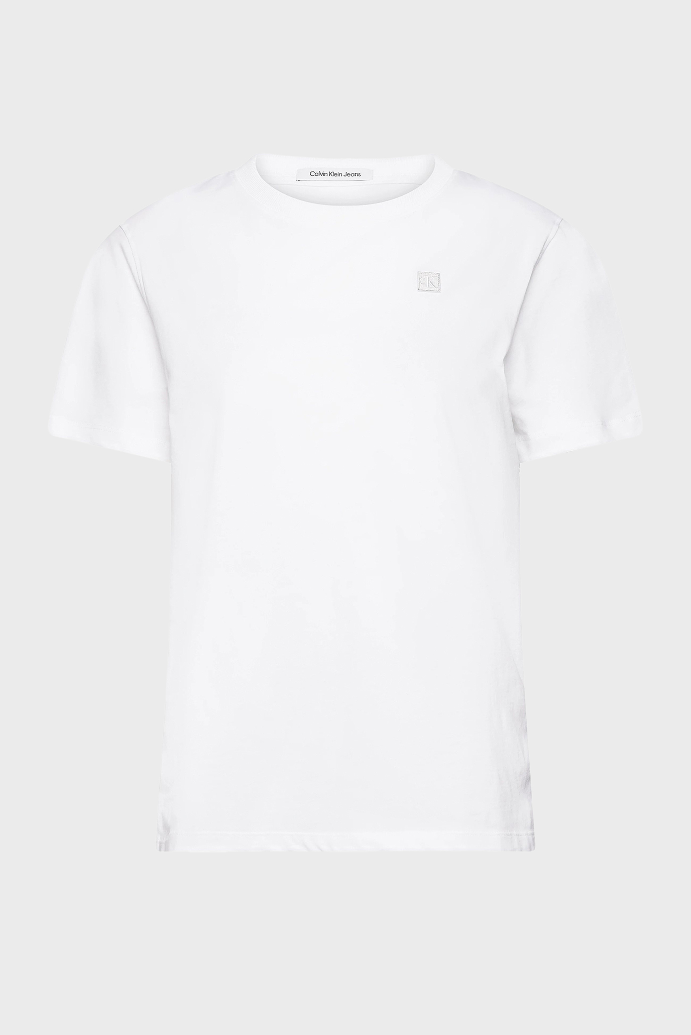 Женская белая футболка CK EMBRO BADGE REGULAR 1