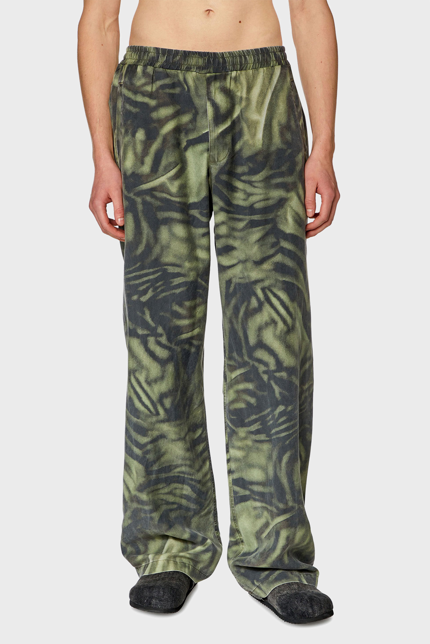 Чоловічі зелені брюки з візерунком P-GOLD-ZEBRA 1