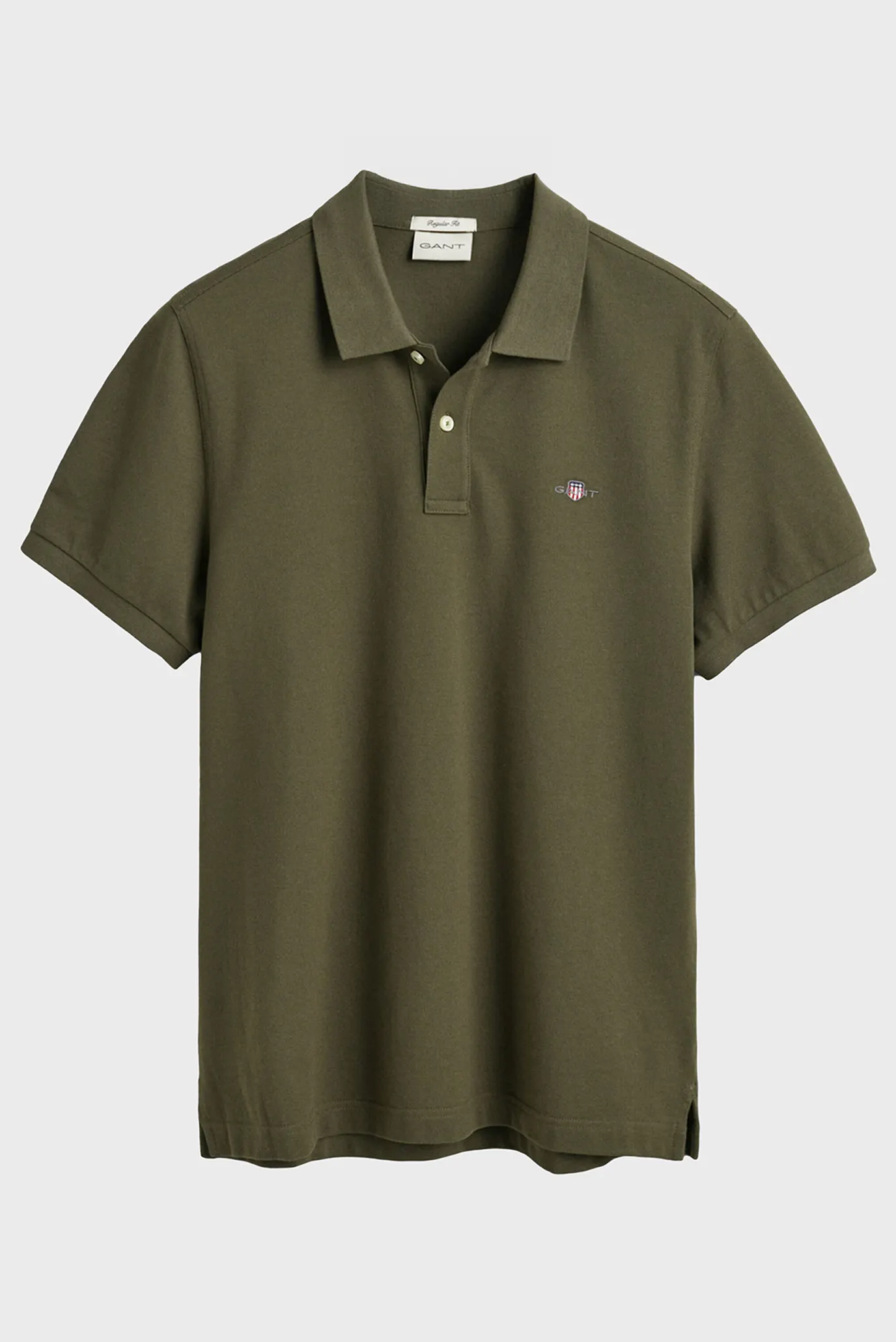 Мужское оливковое поло REG SHIELD SS PIQUE POLO 5