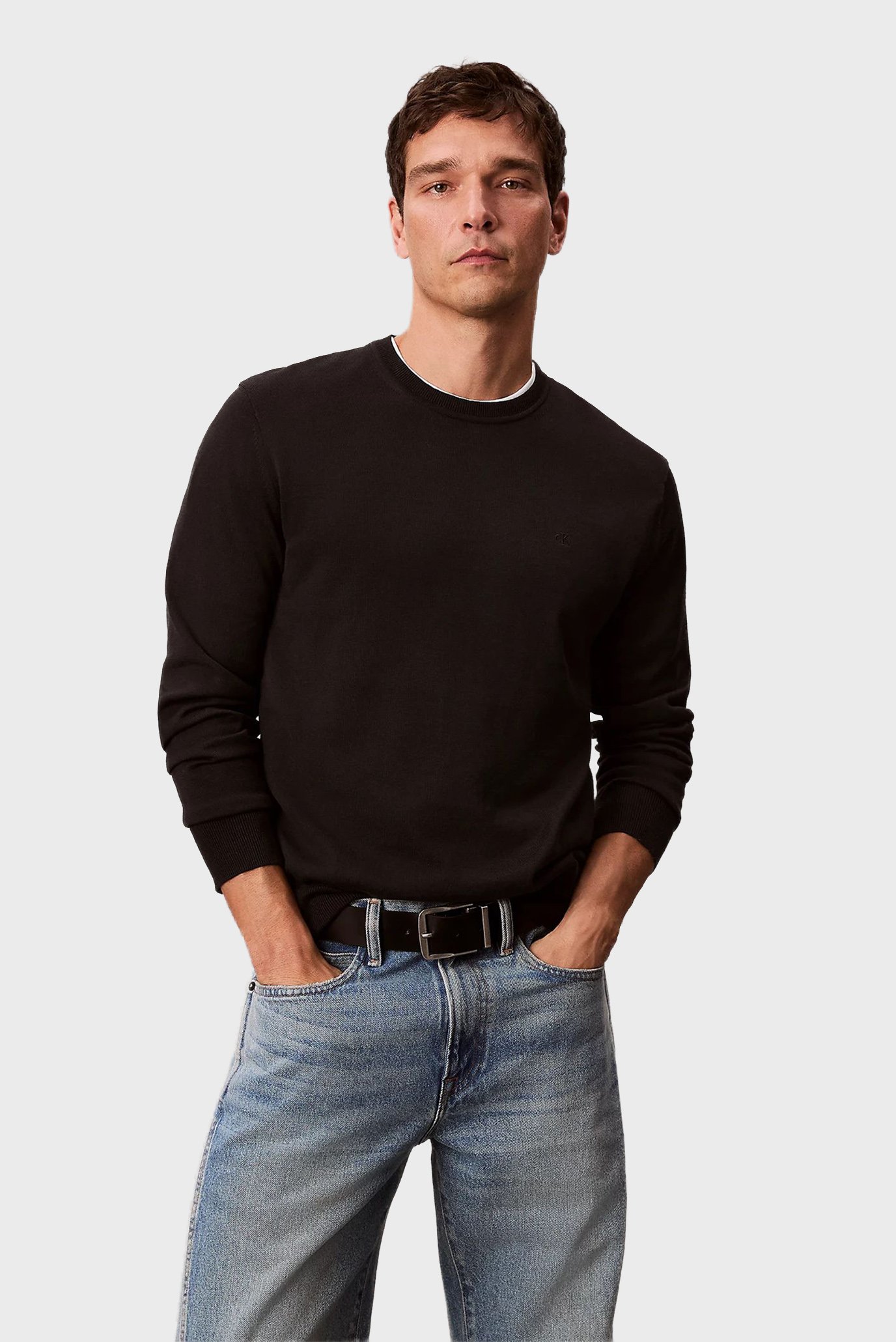 Мужской черный джемпер SUPIMA Черный L Calvin Klein LV040BM343 Мужской черный джемпер SUPIMA Черный L Calvin Klein LV040BM343