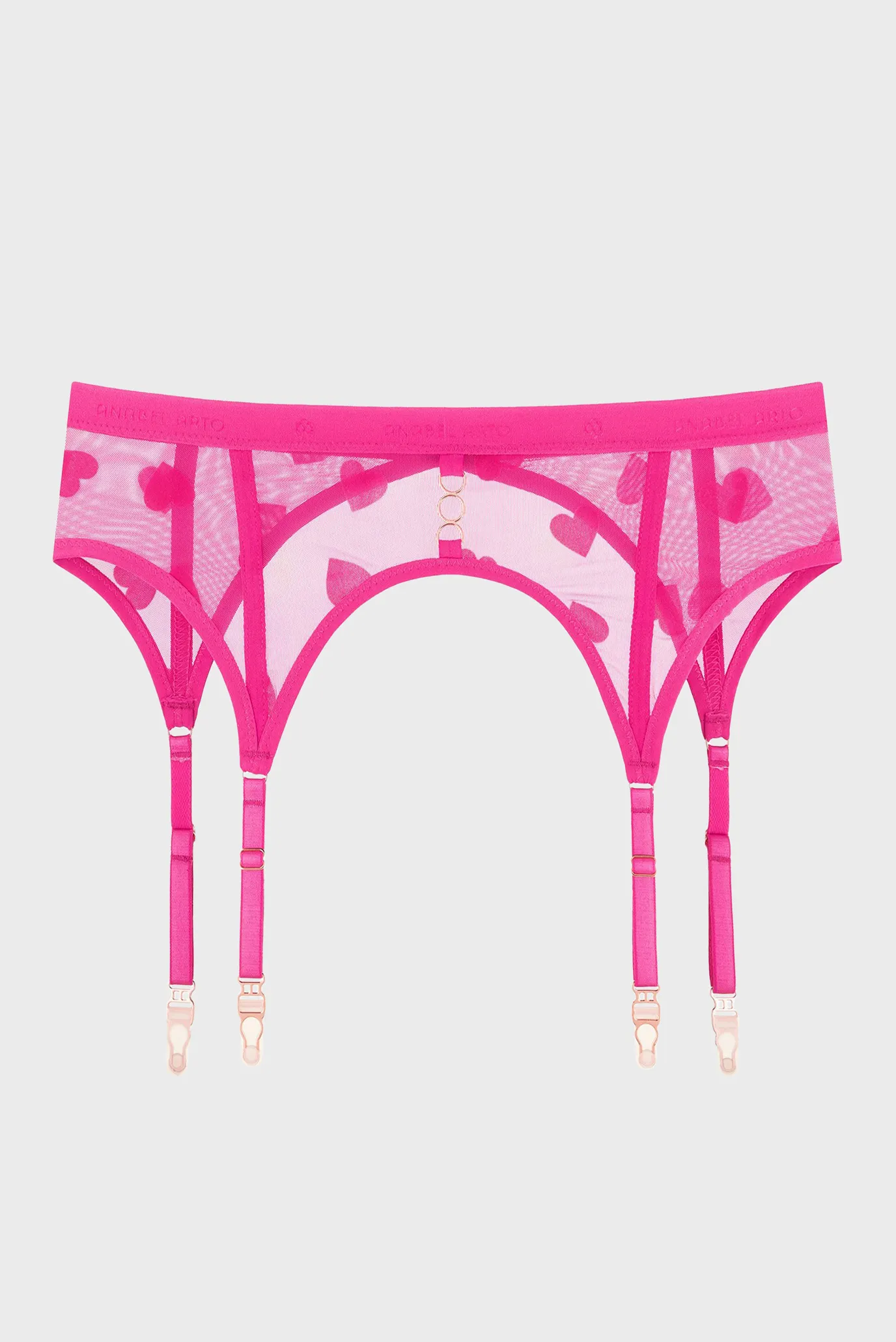 Жіночий малиновий пояс для панчіх з візерунком 1