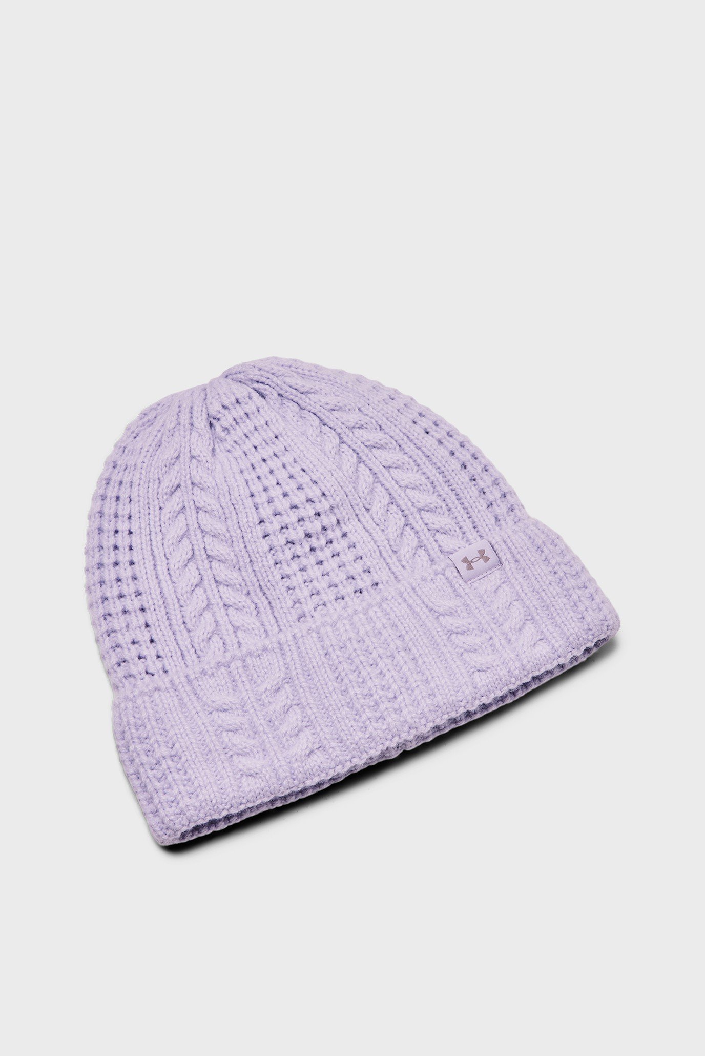 Женская сиреневая шапка W Halftime Cable Knit Beanie 1